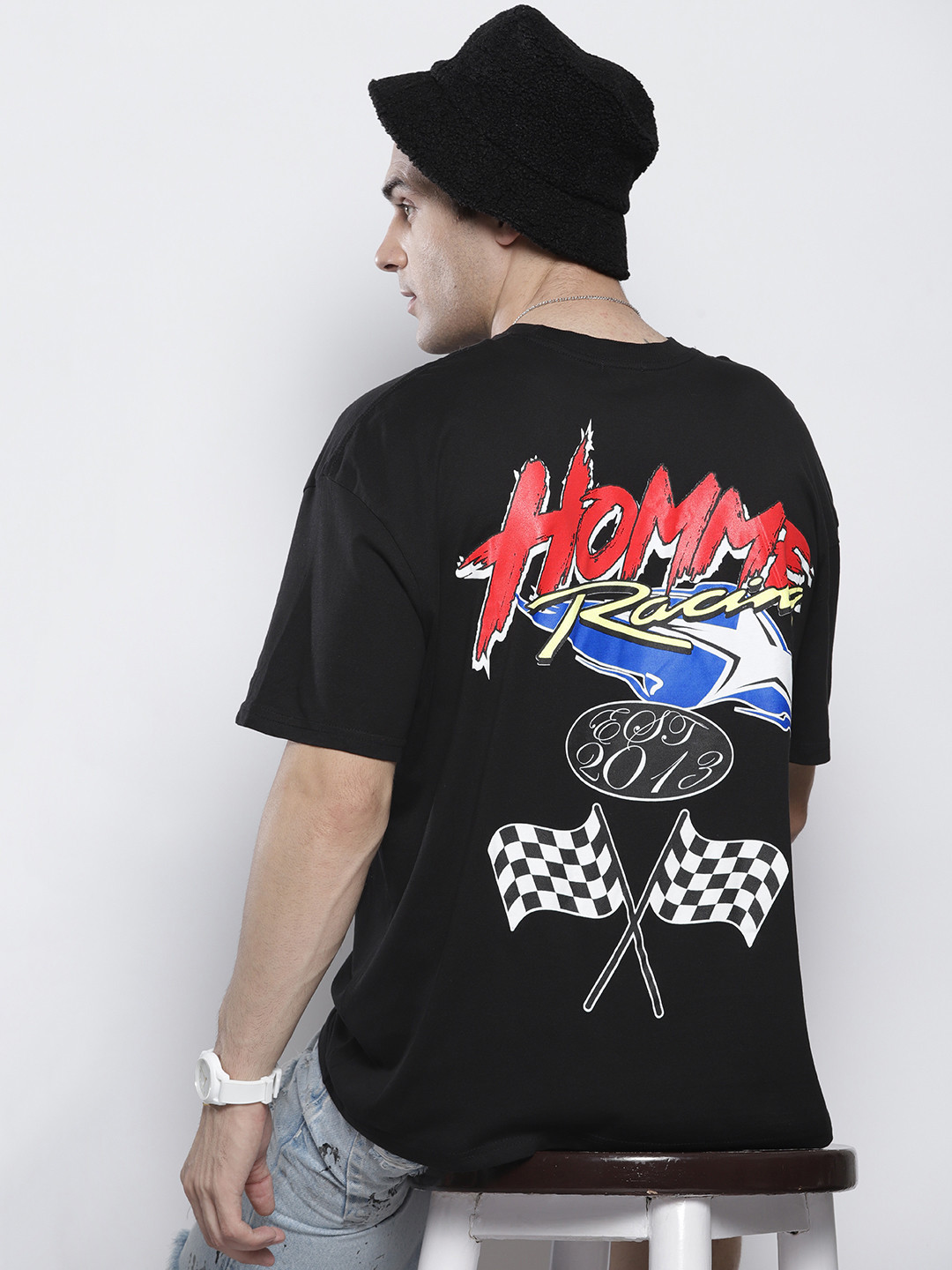 boohooMAN Back Print Cotton Oversized T-shirt