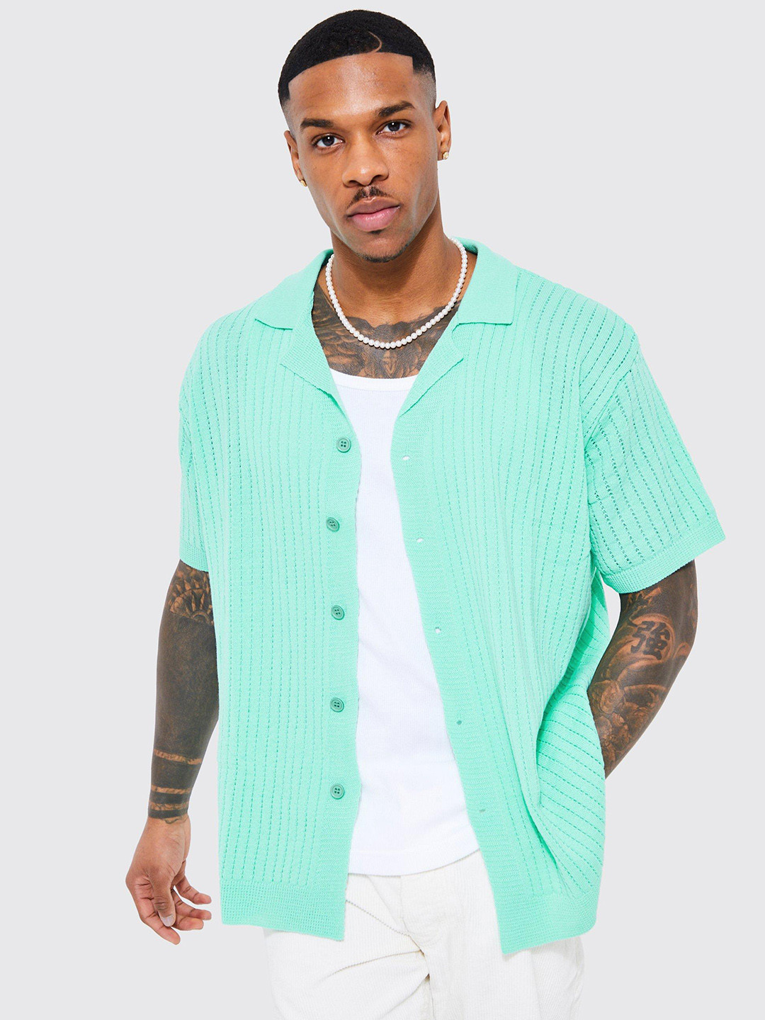 boohooMAN Self Design Casual Shirt