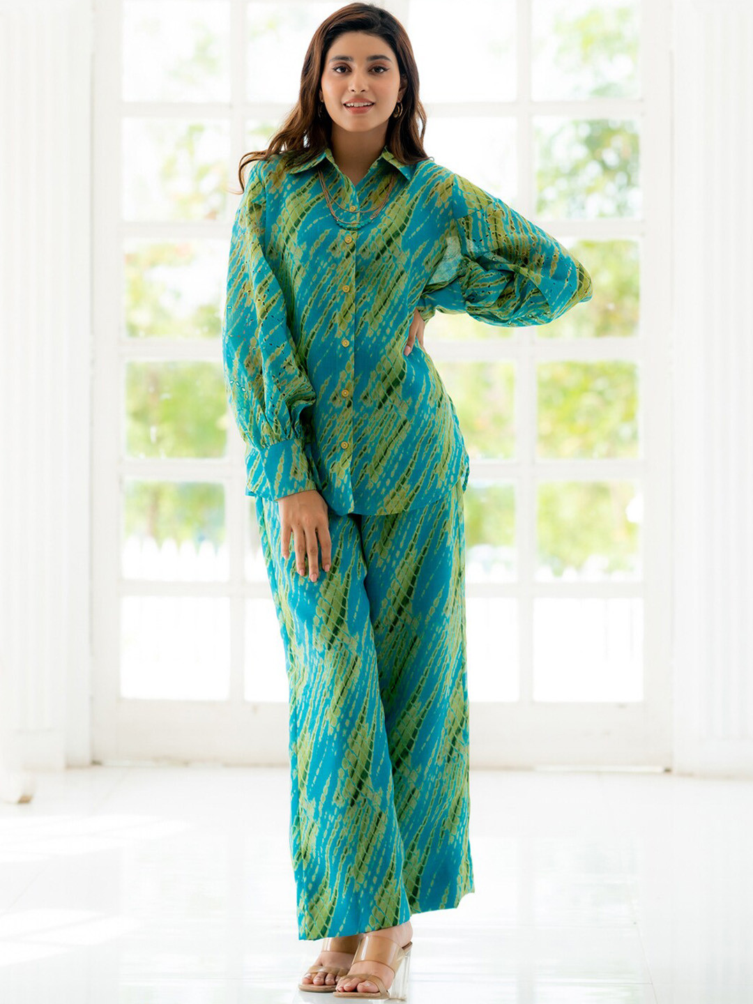 Ambraee Tie & Dye Shirt With Trousers