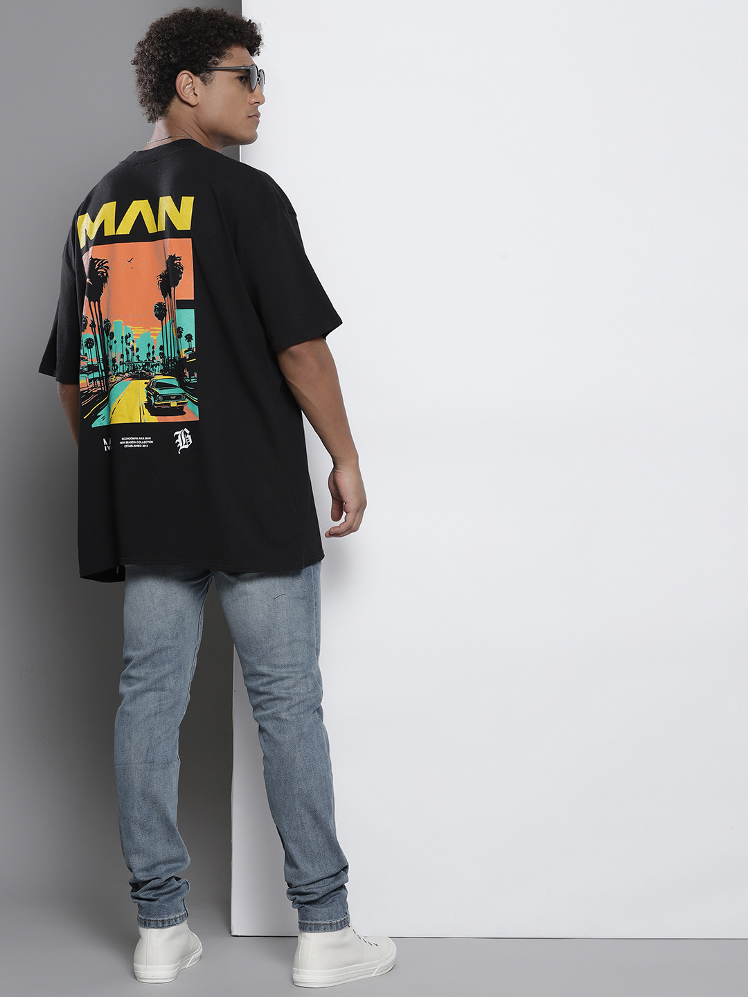 boohooMAN Back Printed Oversized T-shirt
