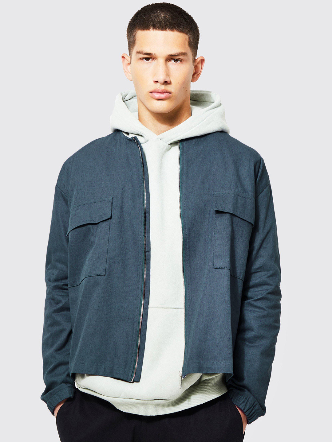 boohooMAN Pure Cotton Twill Tailored Jacket