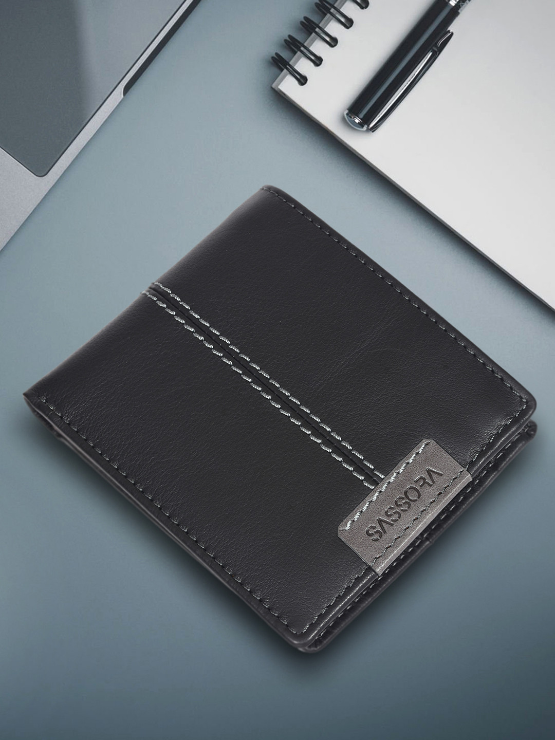 Sassora Unisex Leather Two Fold Bi Fold RFID Wallet