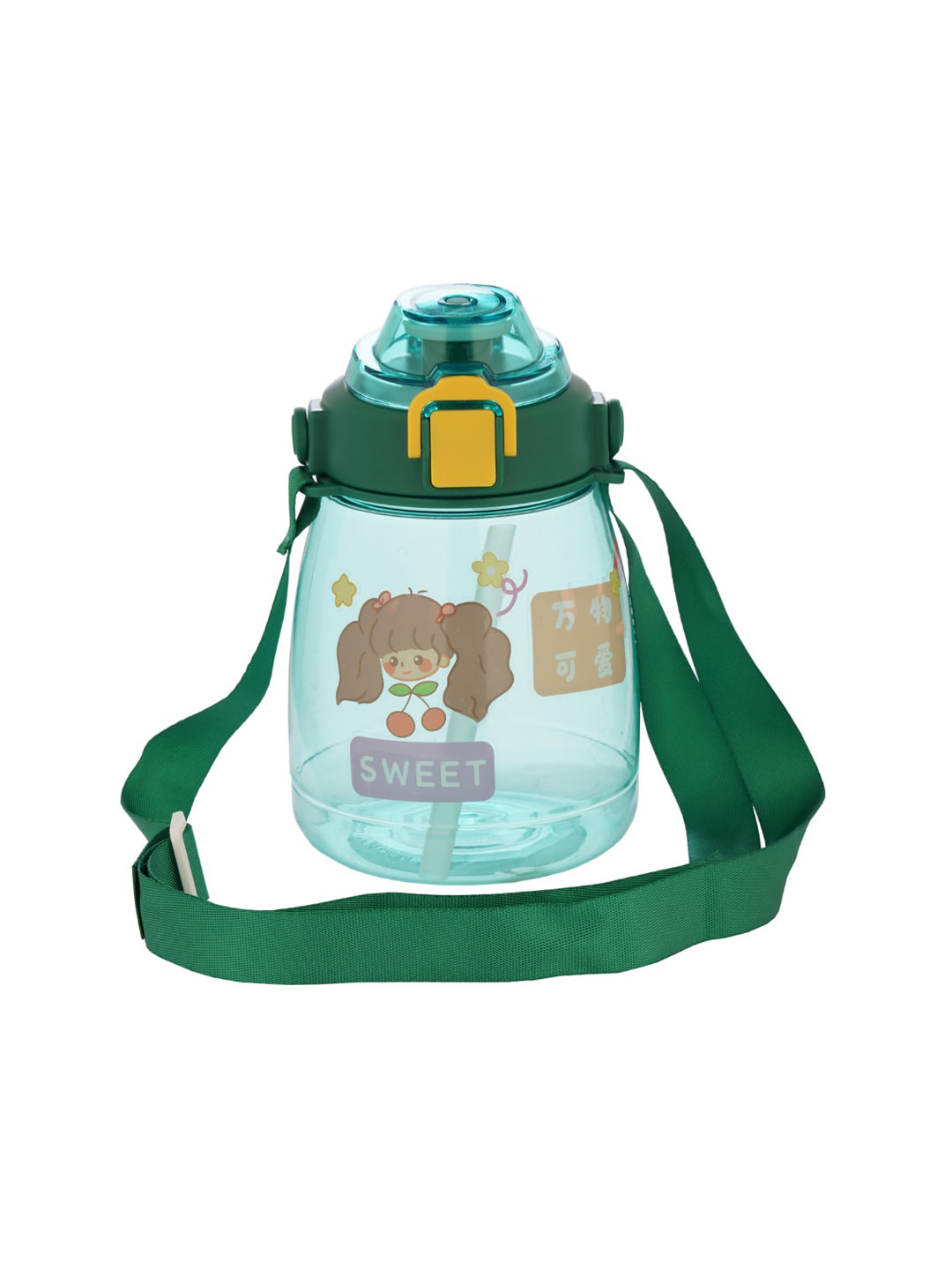 GUCHIGU Green Conversational Plastic Lockable Lid Sipper - 1.2L