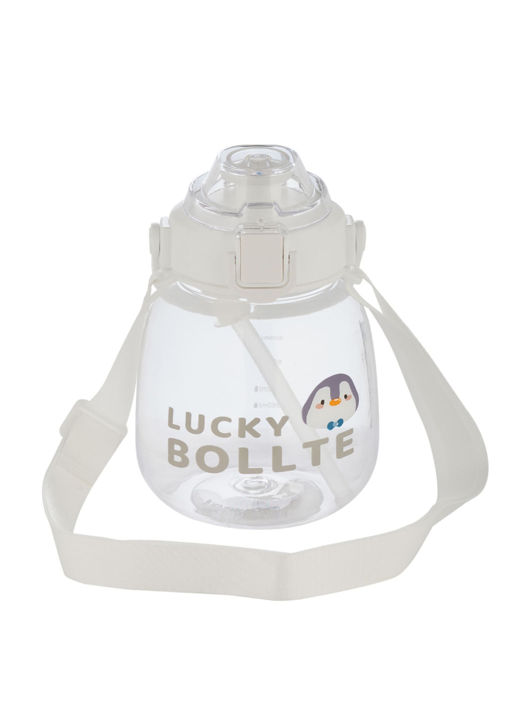 GUCHIGU White Conversational Plastic Carrying Loop Sipper - 1.3L