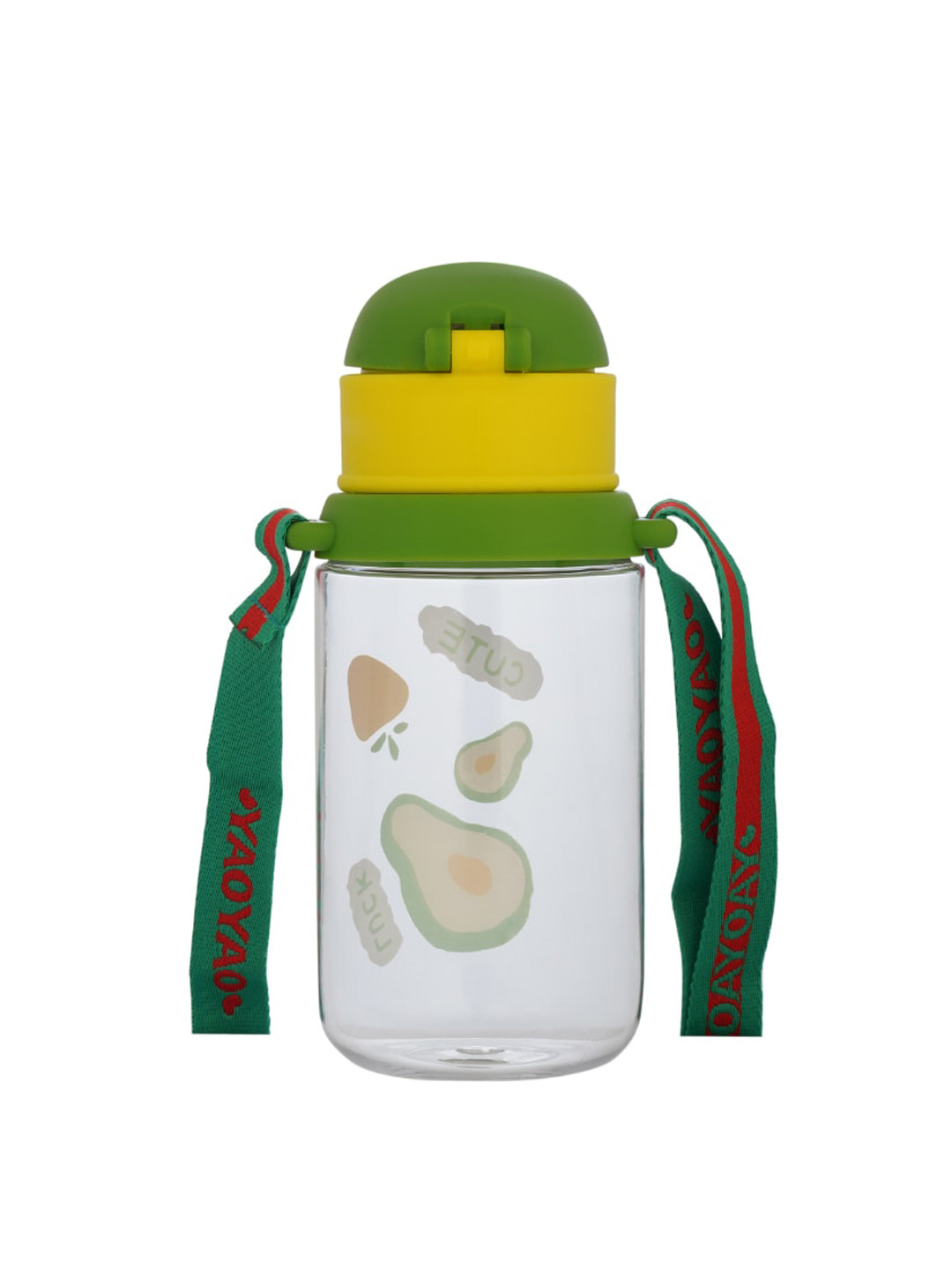 GUCHIGU Green Conversational Plastic Lockable Lid Sipper - 550ml