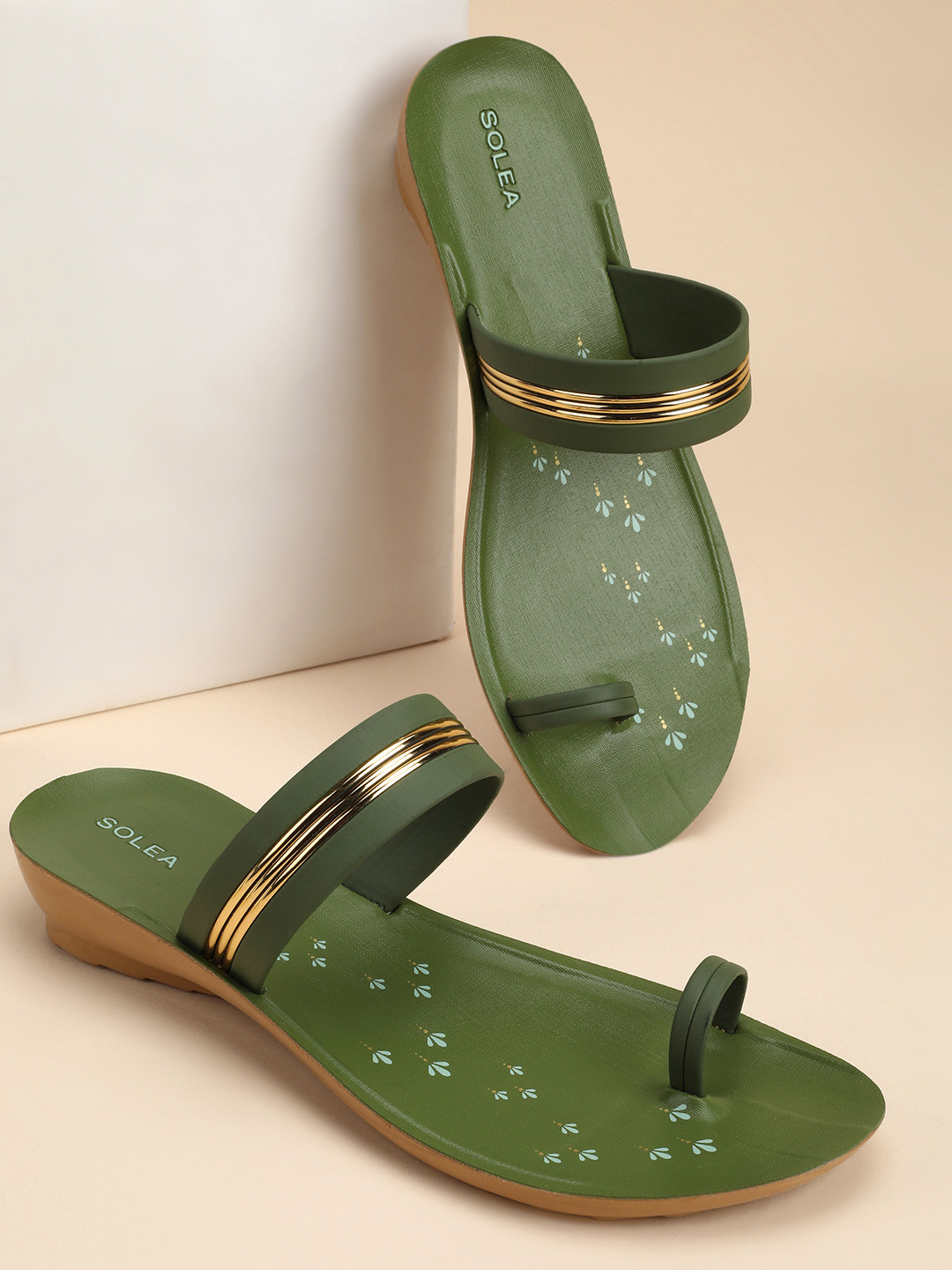 Paragon Striped Ethnic One Toe Flats