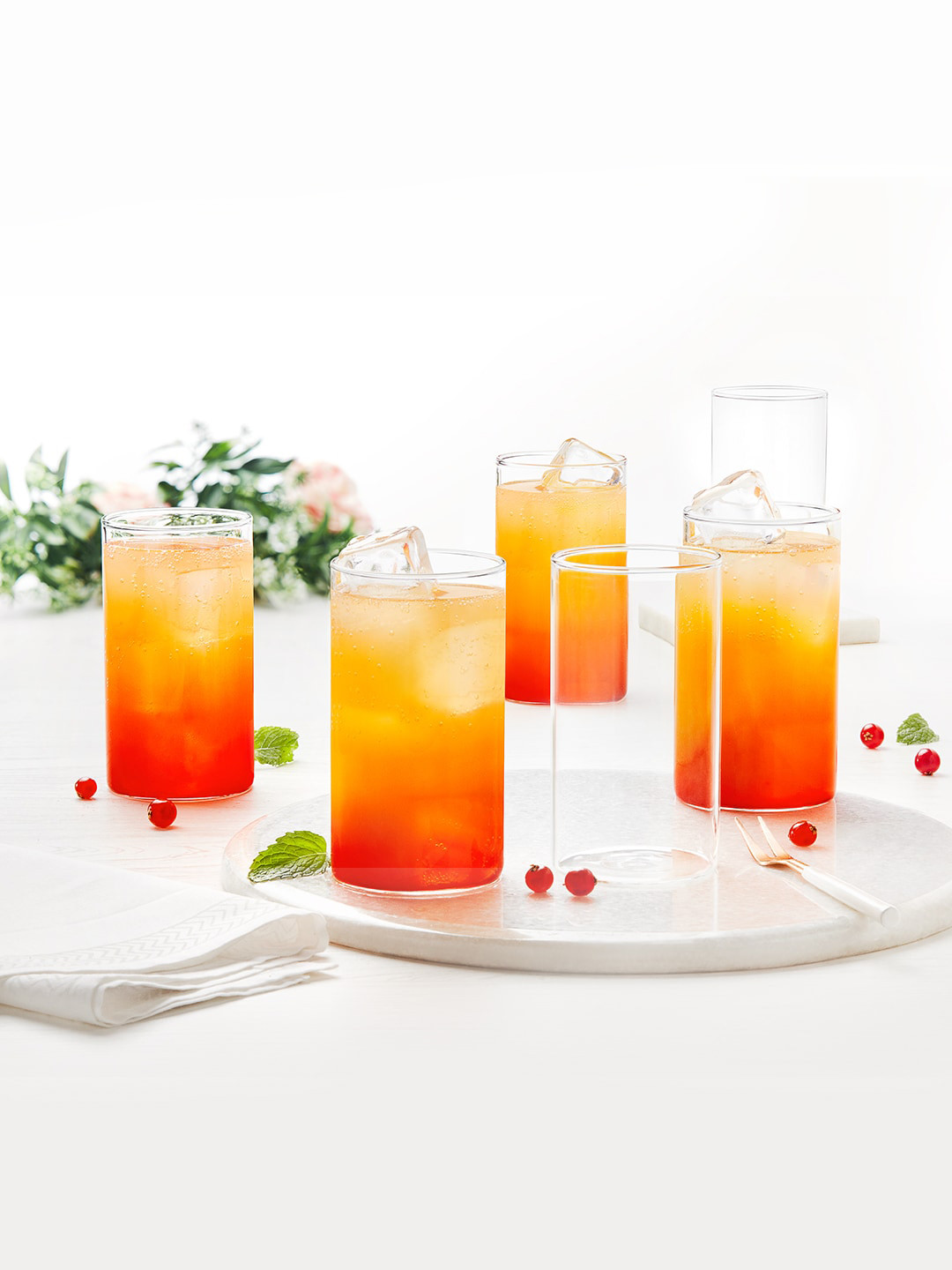 BOROSIL 6-Pcs Transparent Microwave & Dishwasher Safe Water Or Juice Glasses-350 Ml Each