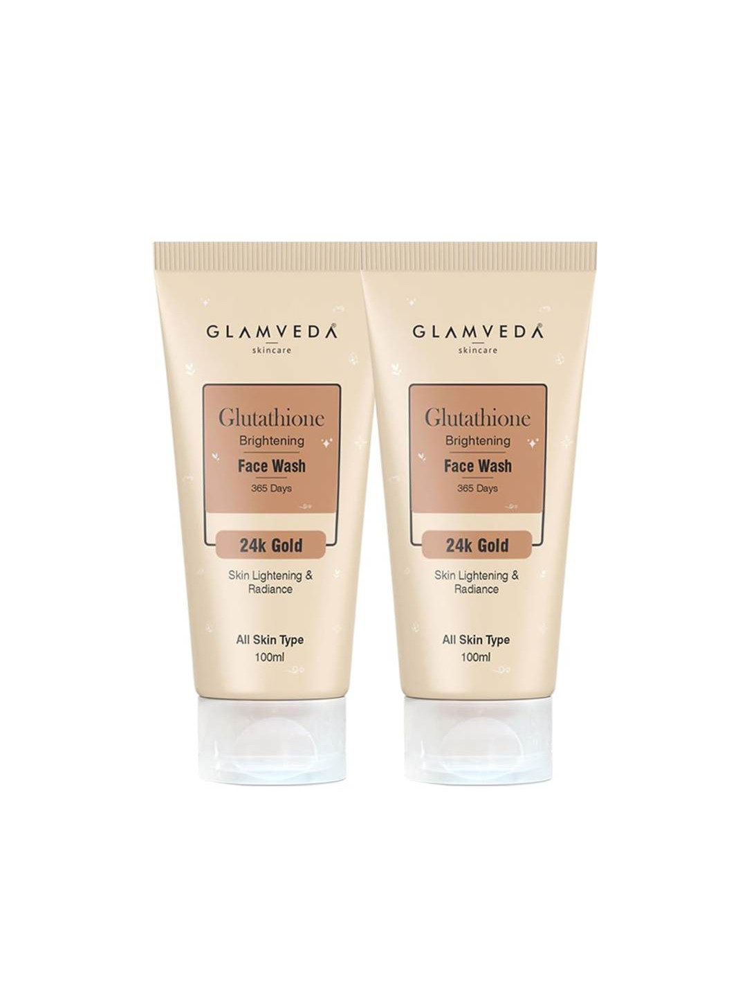 GLAMVEDA Set of 2 Glutathione 24k Gold Face Wash - 100 ml each