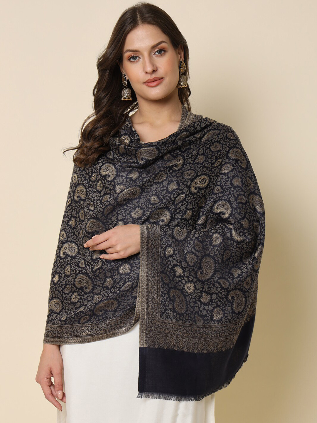 HERE&NOW Zari Work Woven Design Shawl