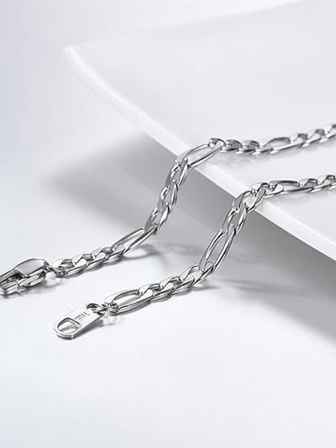 KARISHMA KREATIONS Unisex Stainless Steel Silver-Plated Chain
