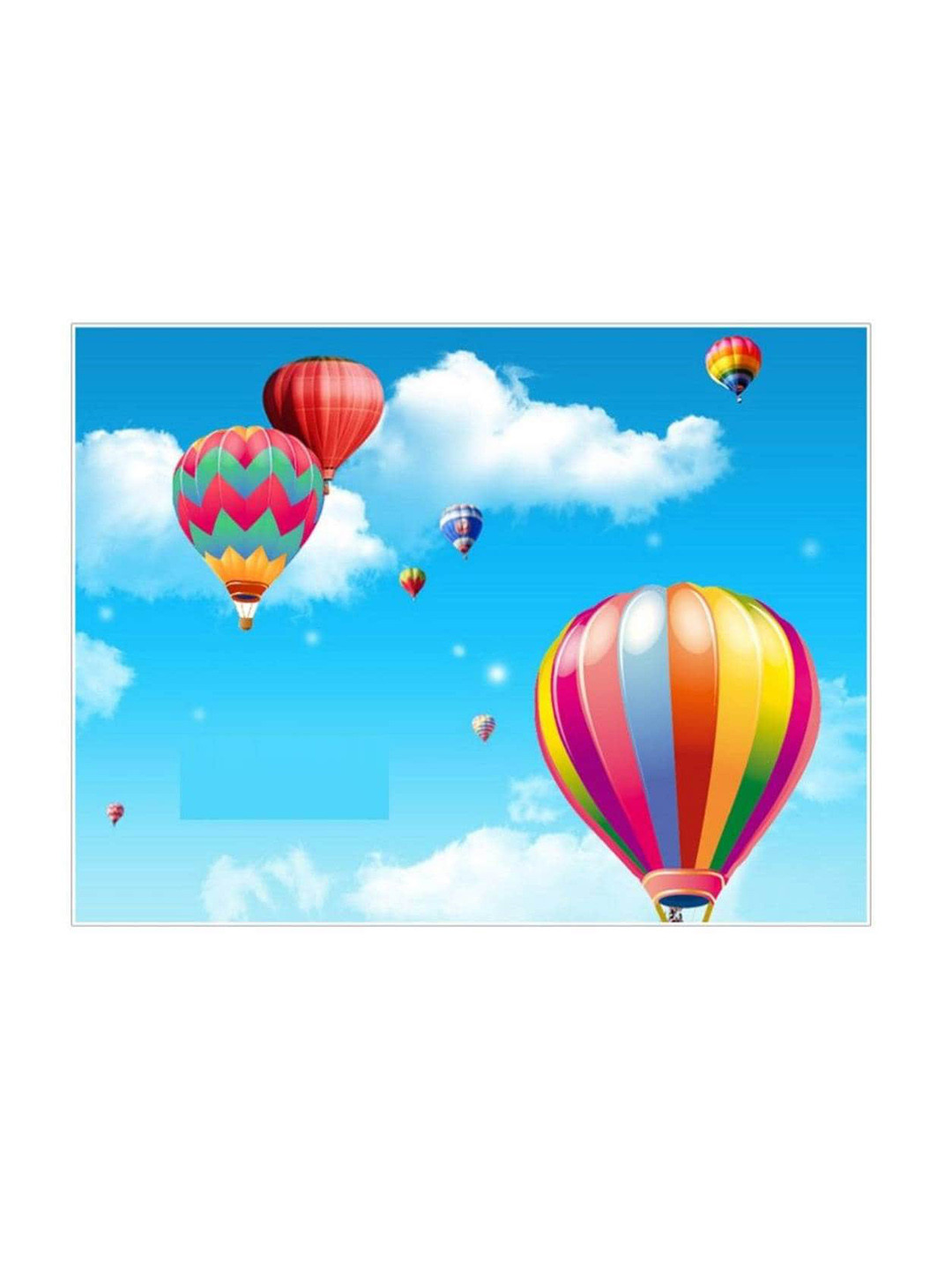 Jaamso Royals Blue & Red Hot Air Balloon Printed Removable Wall Stickers