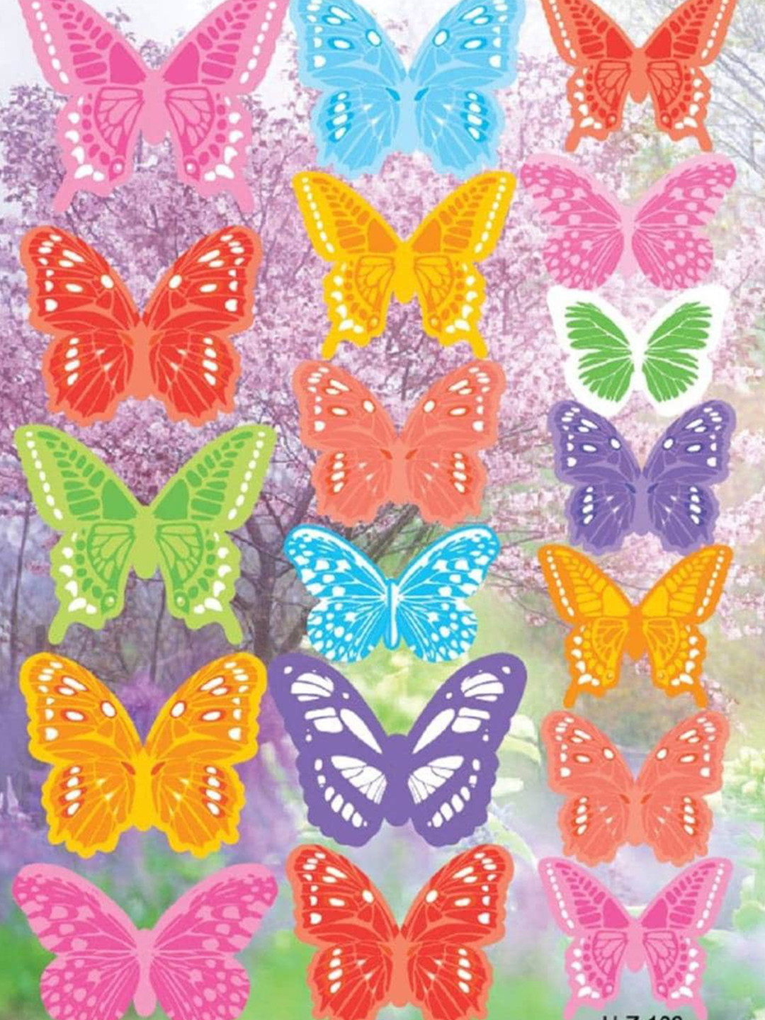 Jaamso Royals Pink &  Green 3D Butterfly PVC Removable Wall Sticker