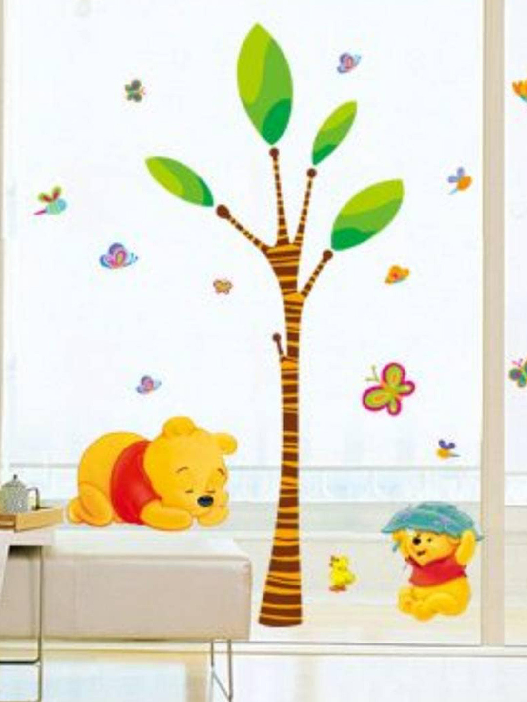 Jaamso Royals Brown & Green Winnie The Pooh Paradise Printed Wallpaper