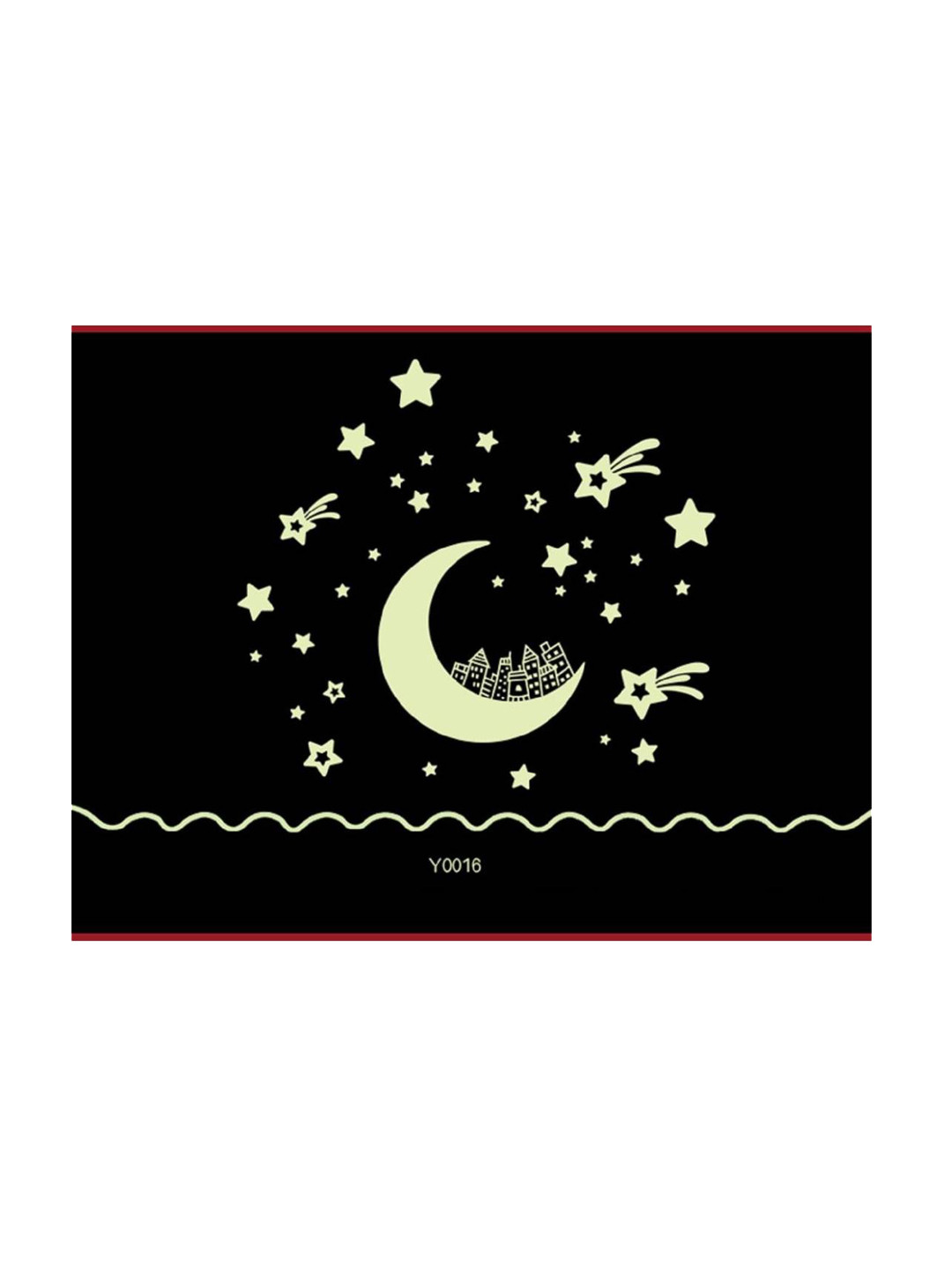 Jaamso Royals White Moon Star Glow Night PVC Removable Wall Stickers