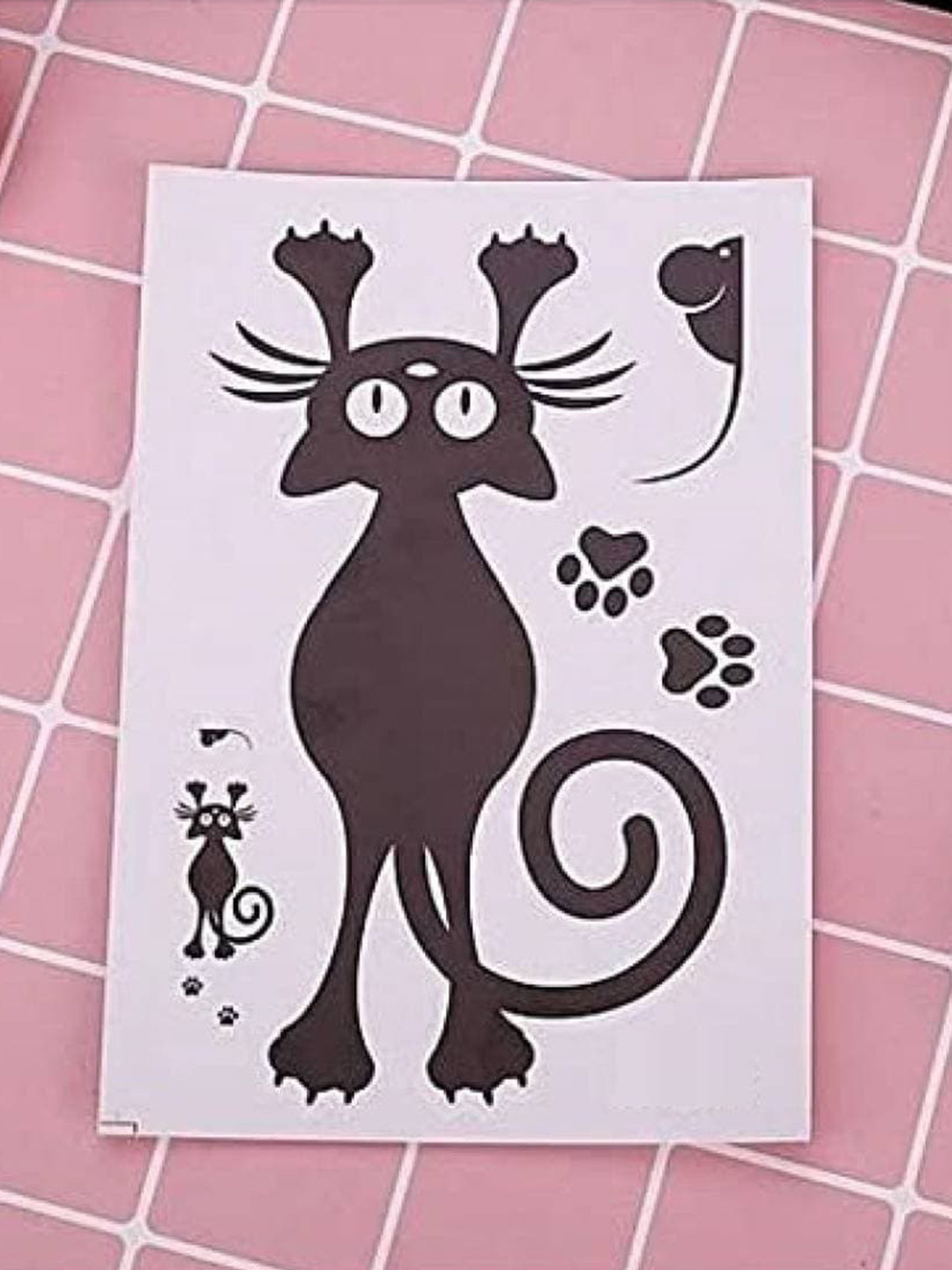 Jaamso Royals Black Cat Design PVC Wall Switch Sticker