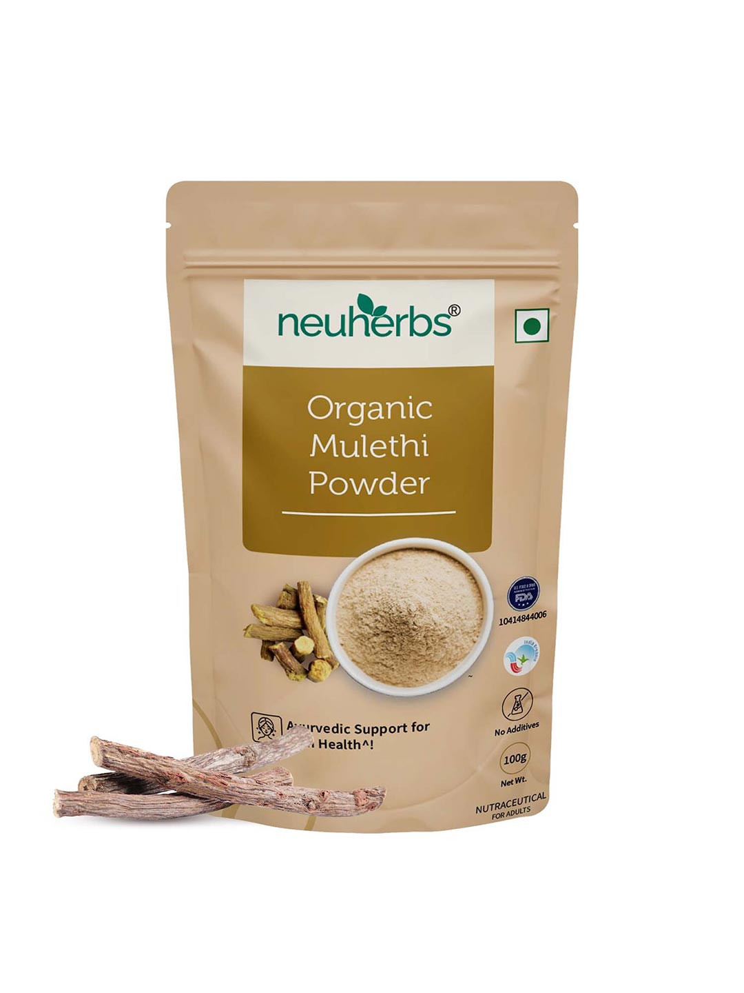 Neuherbs Organic Mulethi Powder To Reduce Skin Blemishes & Manage Inflammation - 100g