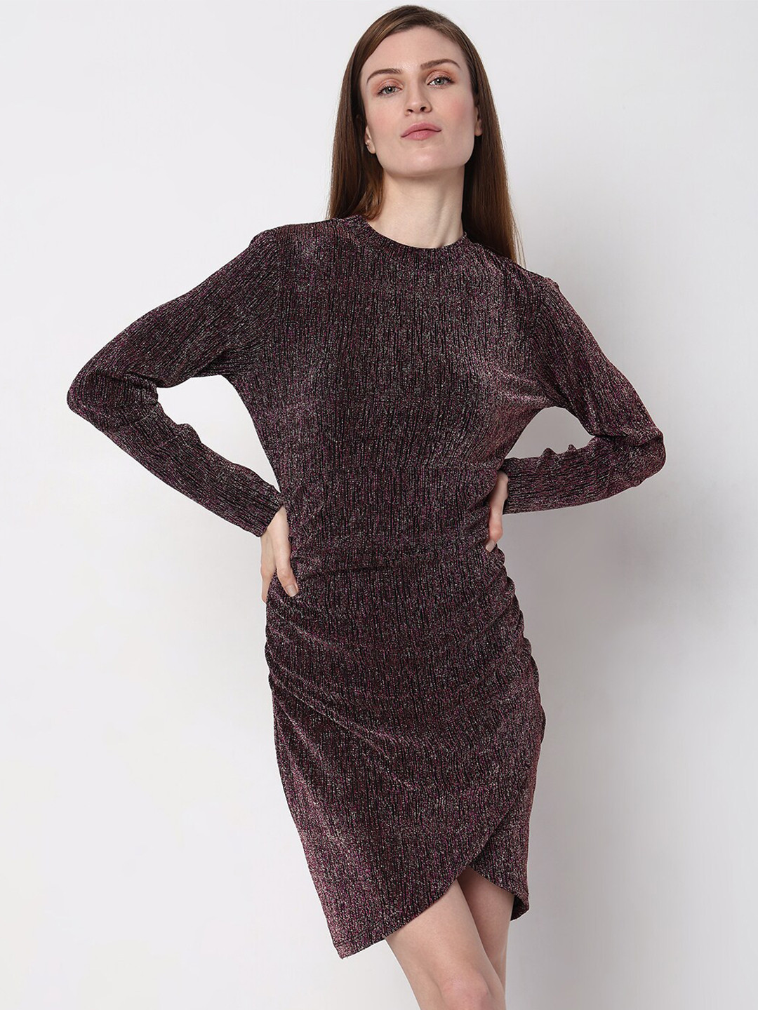 Vero Moda Self Design Bling & Sparkly Embellished Sheath Dress