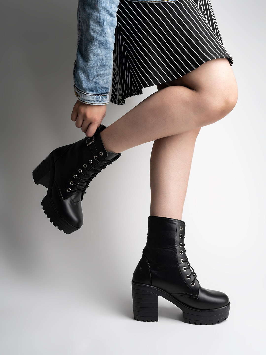 Shoetopia Girls Lace Up Monk Boots