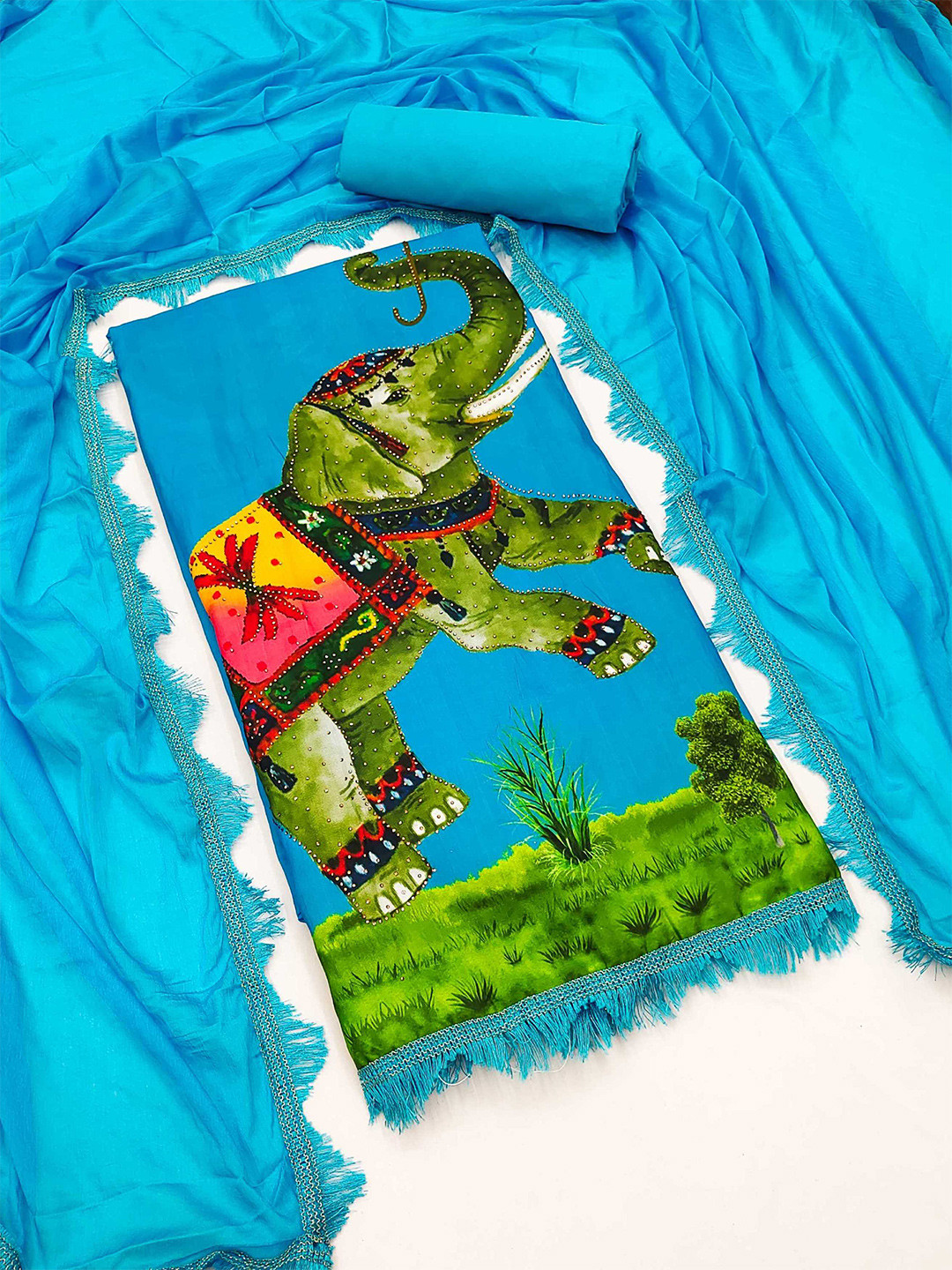 KALINI Graphic Printed Unstitched Dress Material