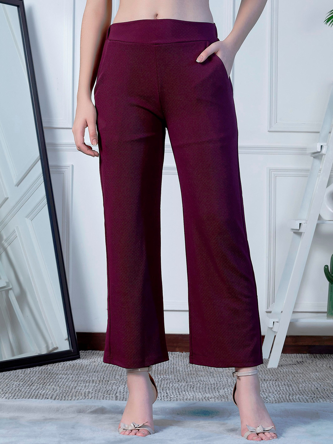 NEUDIS Women Smart Straight Fit Trousers