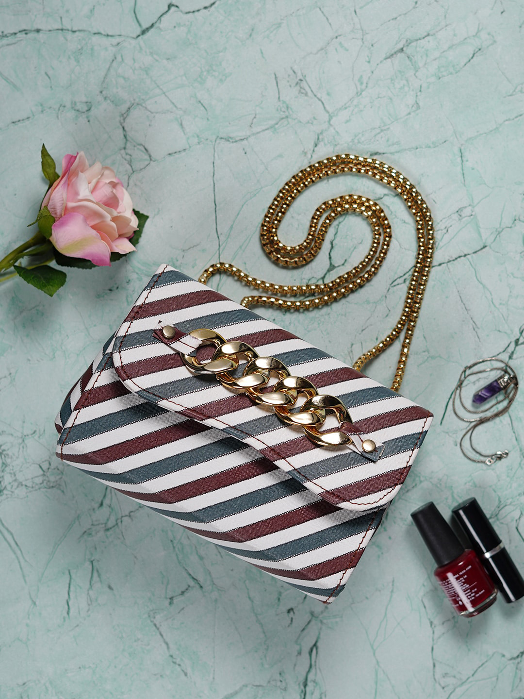 CDI Striped Bowling Sling Bag