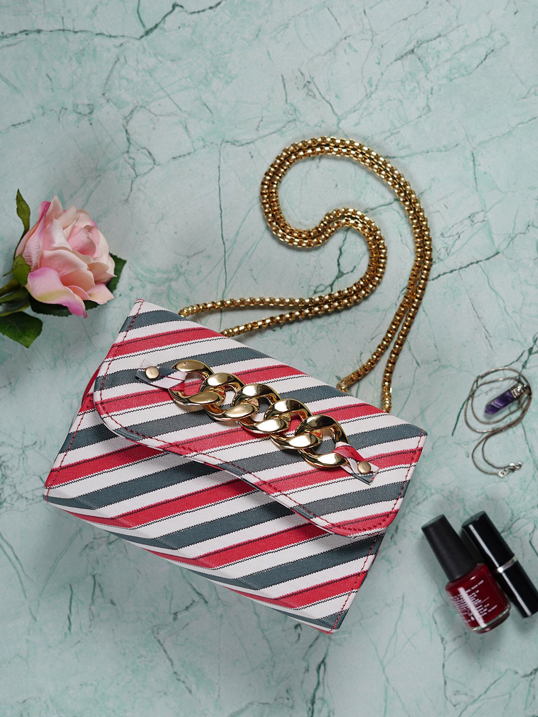 CDI Striped Bowling Sling Bag