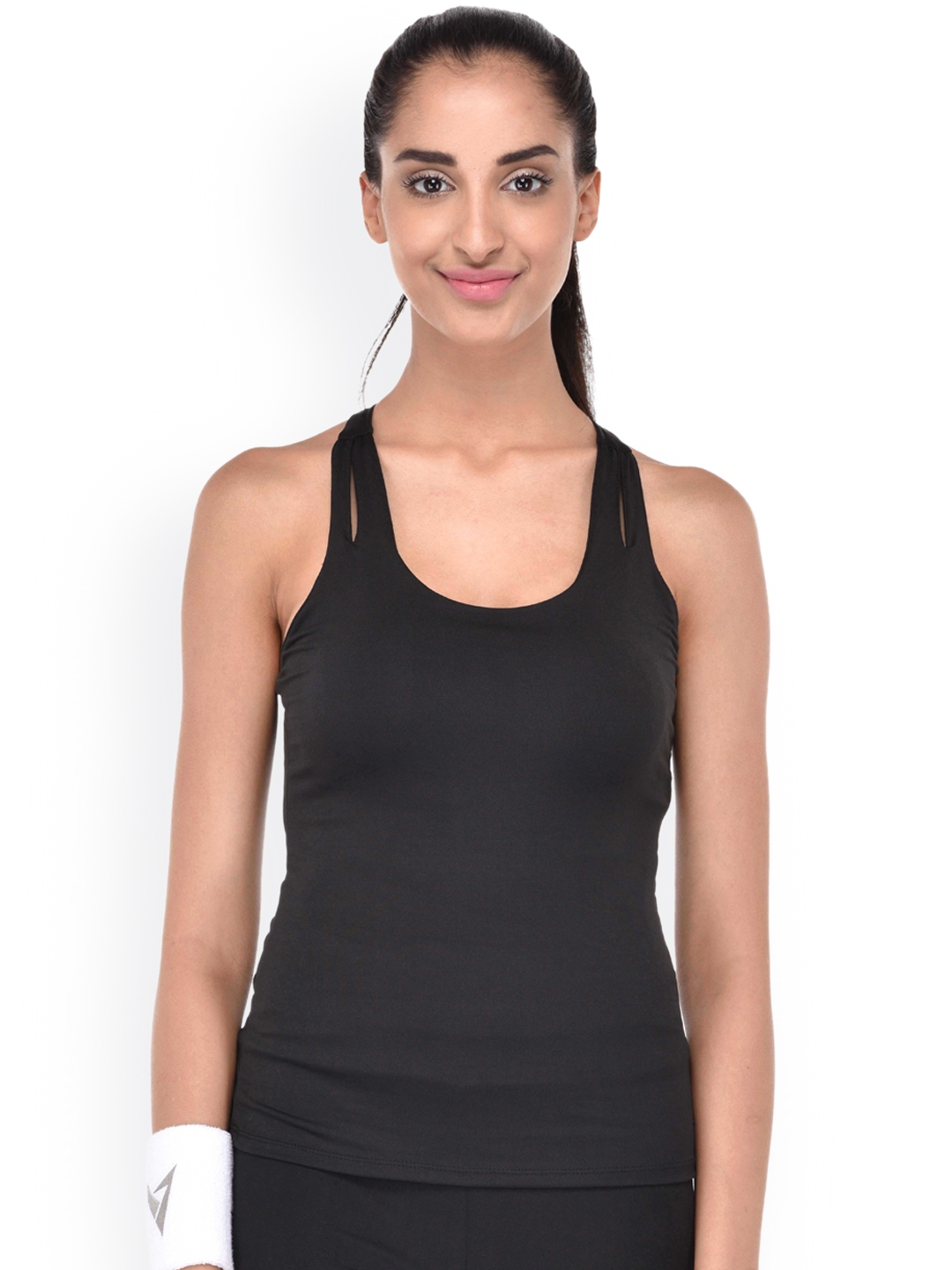 Buy Active Soul Women Black Solid Padded Tank Top - Tops for Women 2463984