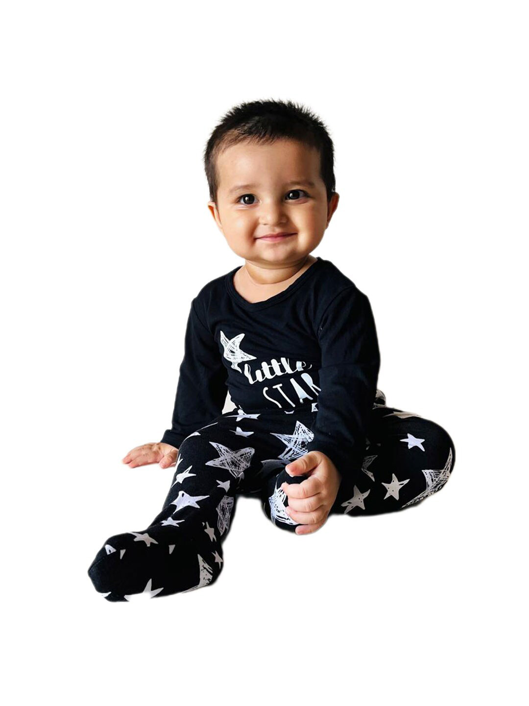Softsens Infants Kids Conversational Printed Bodysuit With Footed Pyjamas