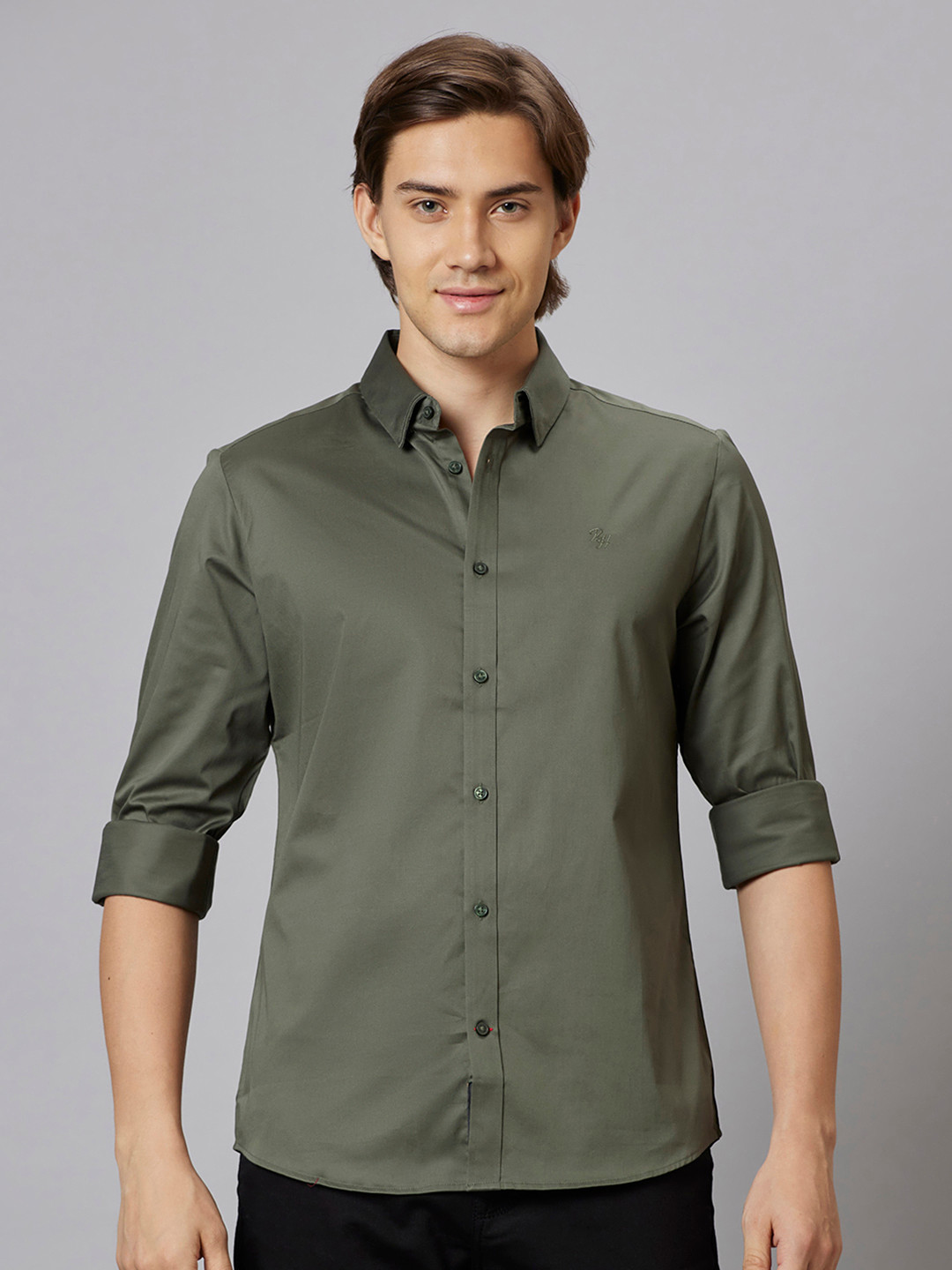Being Human Men Green Slim Fit Opaque Casual Shirt