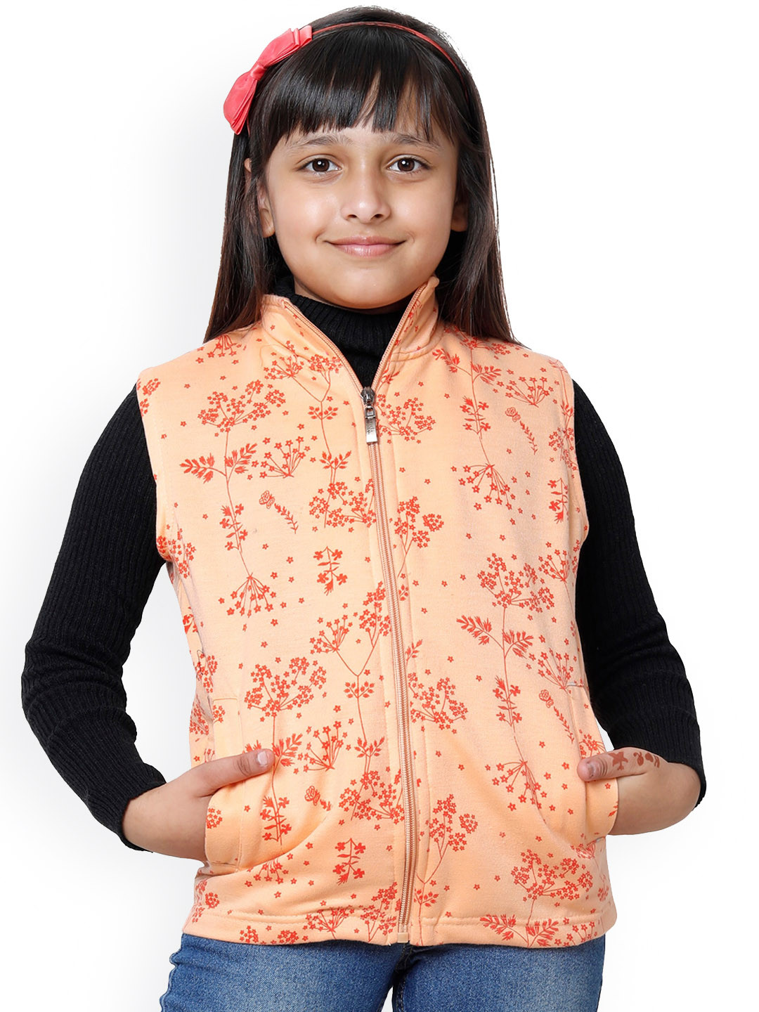 BAESD Girls Floral Fleece Lightweight Crop Quilted Jacket