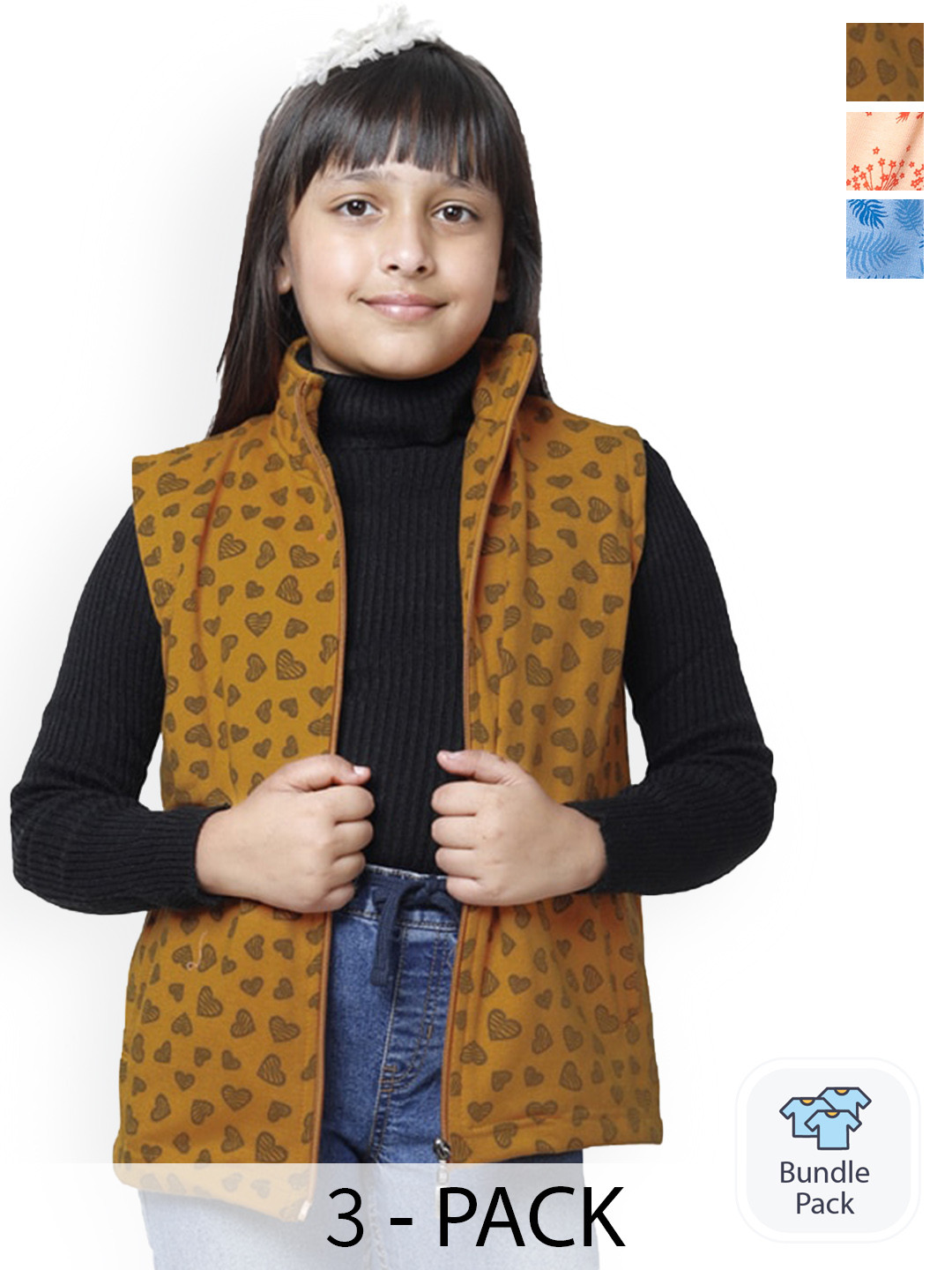 BAESD Girls Pack Of 3 Fleece Lightweight Crop Tailored Jackets