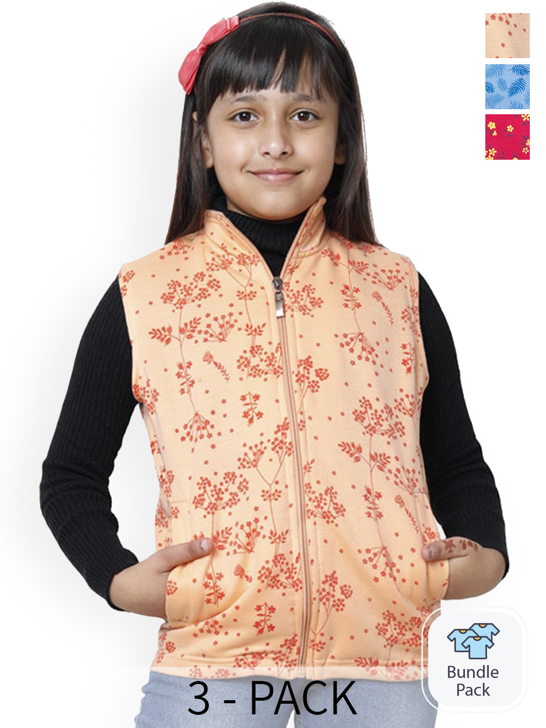 BAESD Girls Pack of 3 Fleece Lightweight Tailored Jackets
