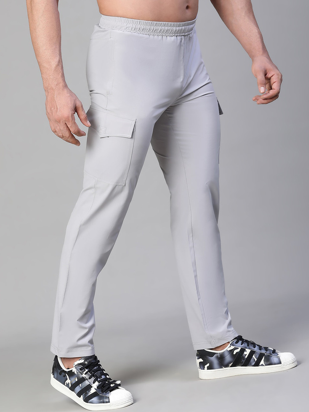 ATHLISIS Men Slim-Fit Cargo Track Pants