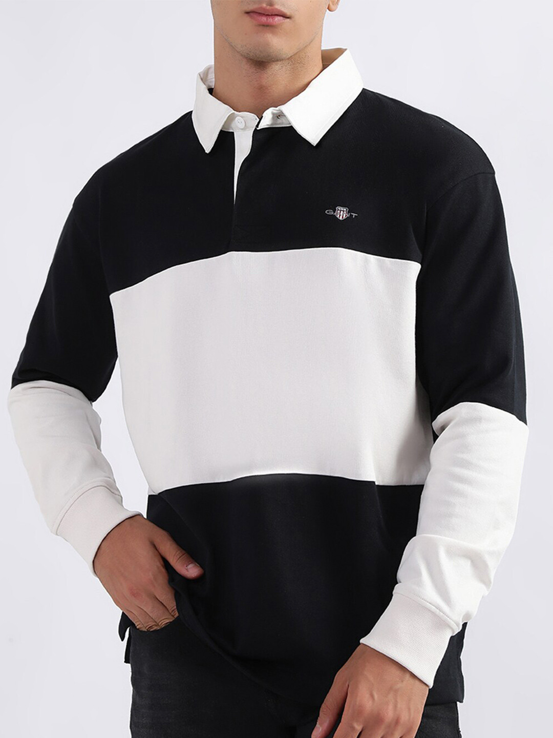 GANT Relaxed Fit Variegated Striped Polo T-Shirt