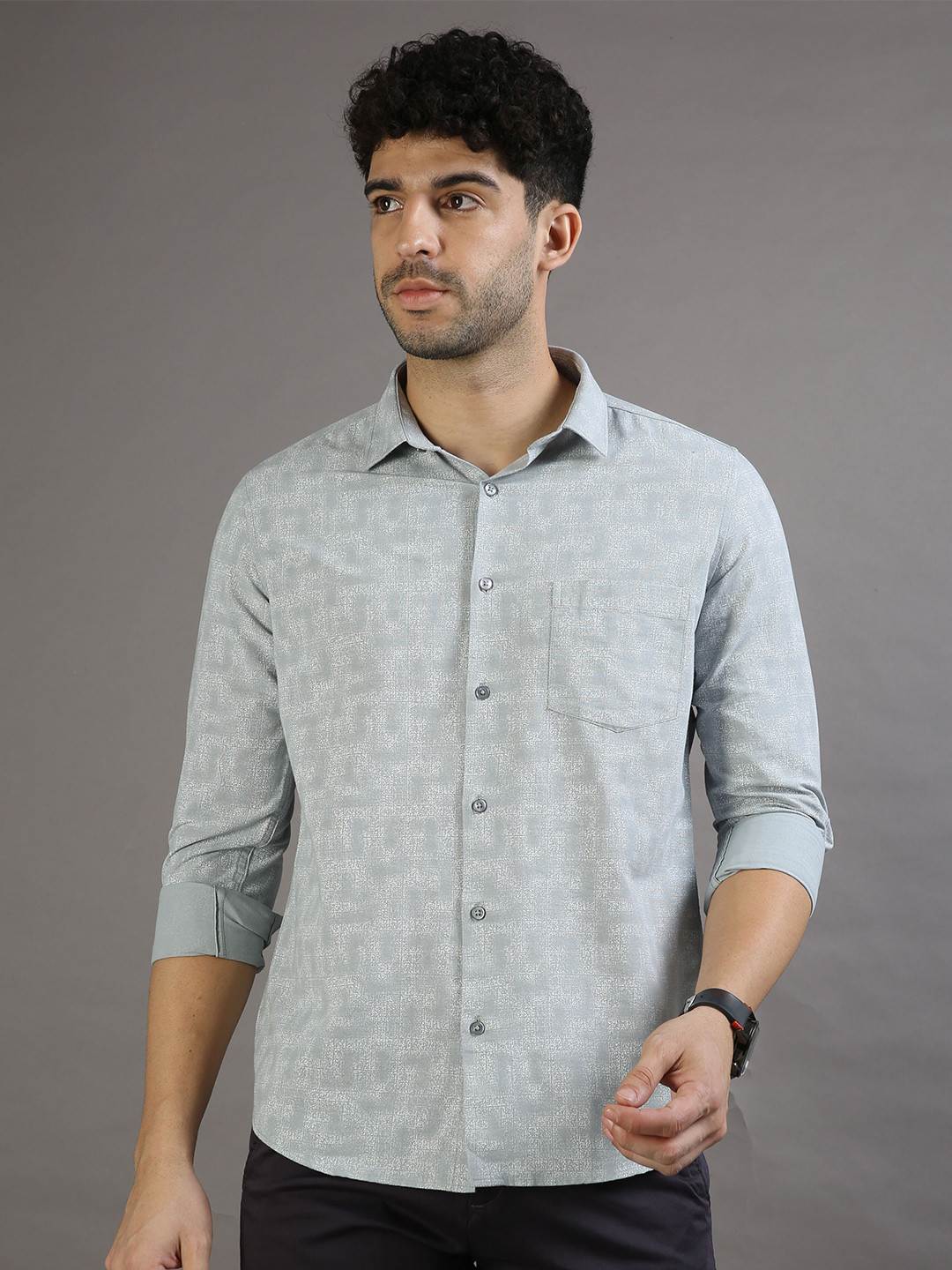 Bushirt Classic Abstract Printed Oxford Pure Cotton Casual Shirt