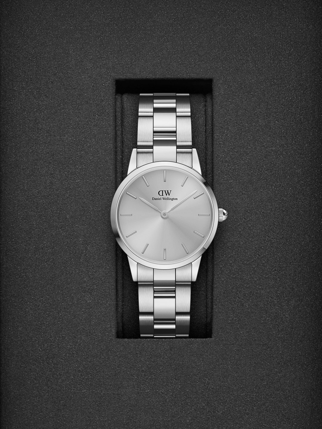 Daniel Wellington Women Iconic Link Unitone Dial Silver 28 mm Analogue Watch DW00100402