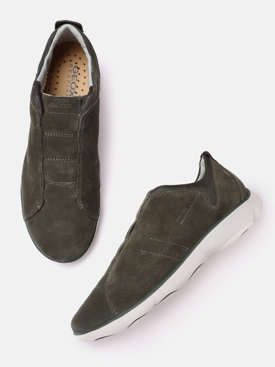 Geox Men Leather Slip-On Sneakers