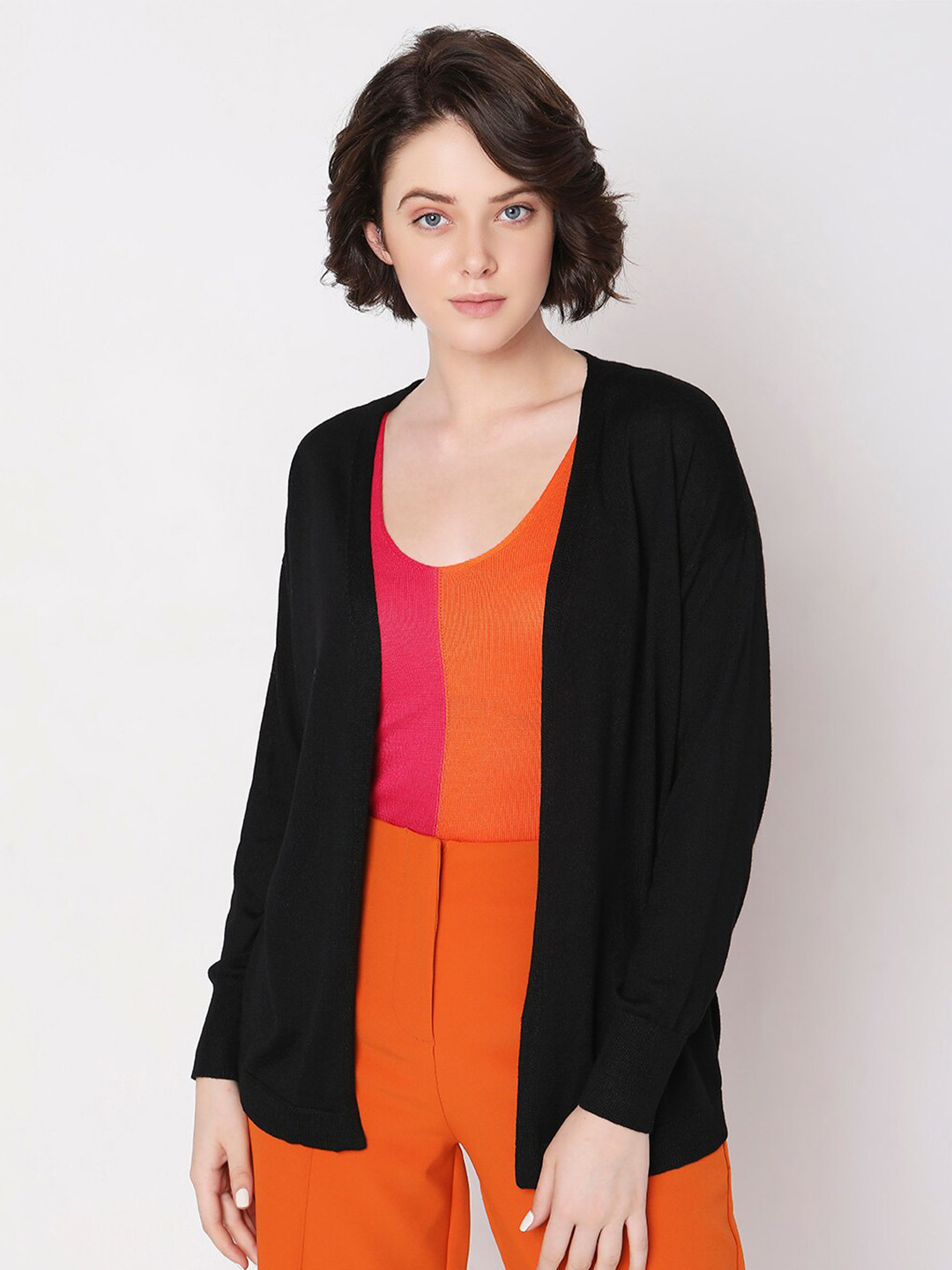 Vero Moda Front Open Drop Shoulder Sleeves Sweater