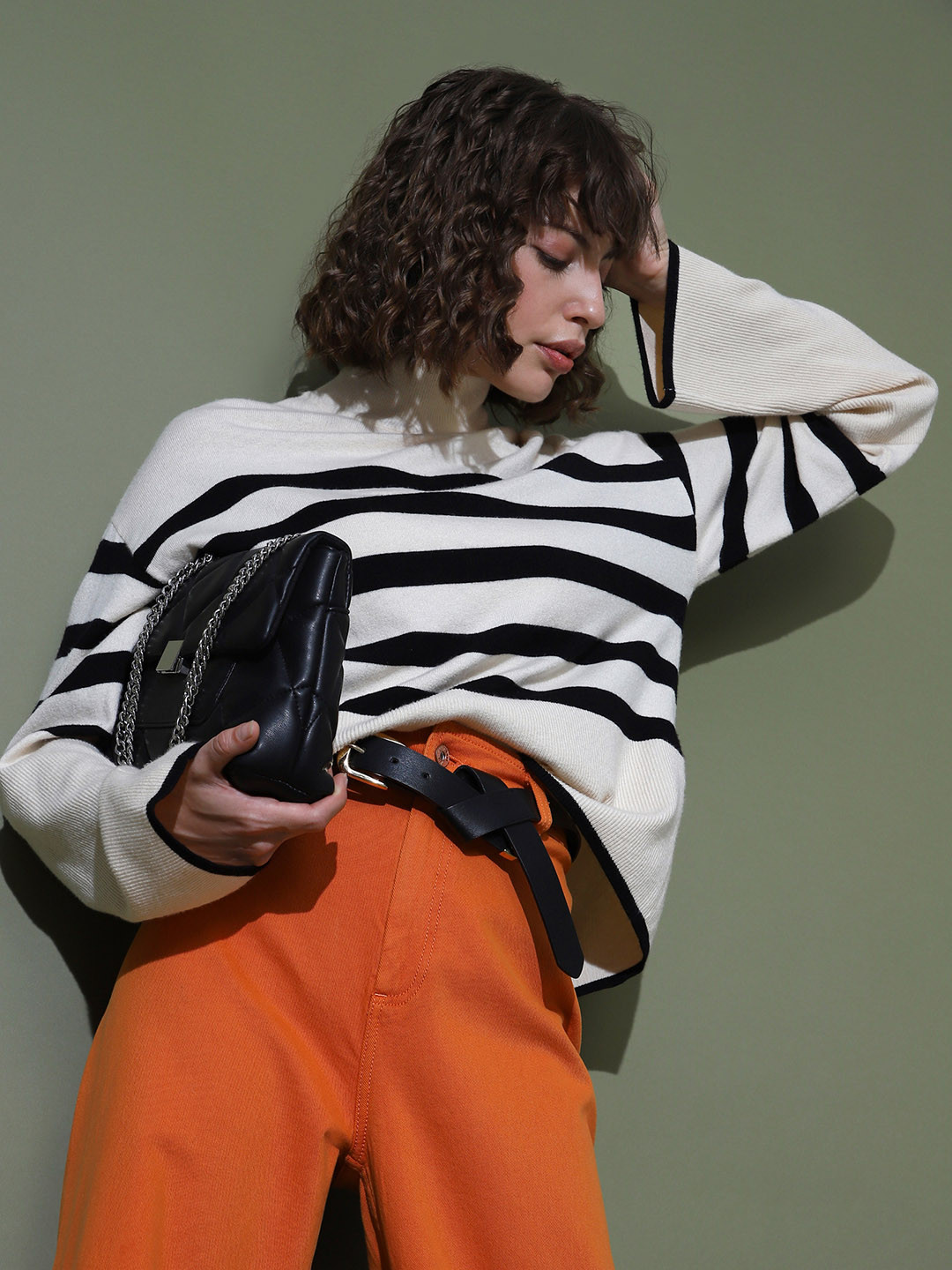 Vero Moda Striped Turtle Neck Pullover