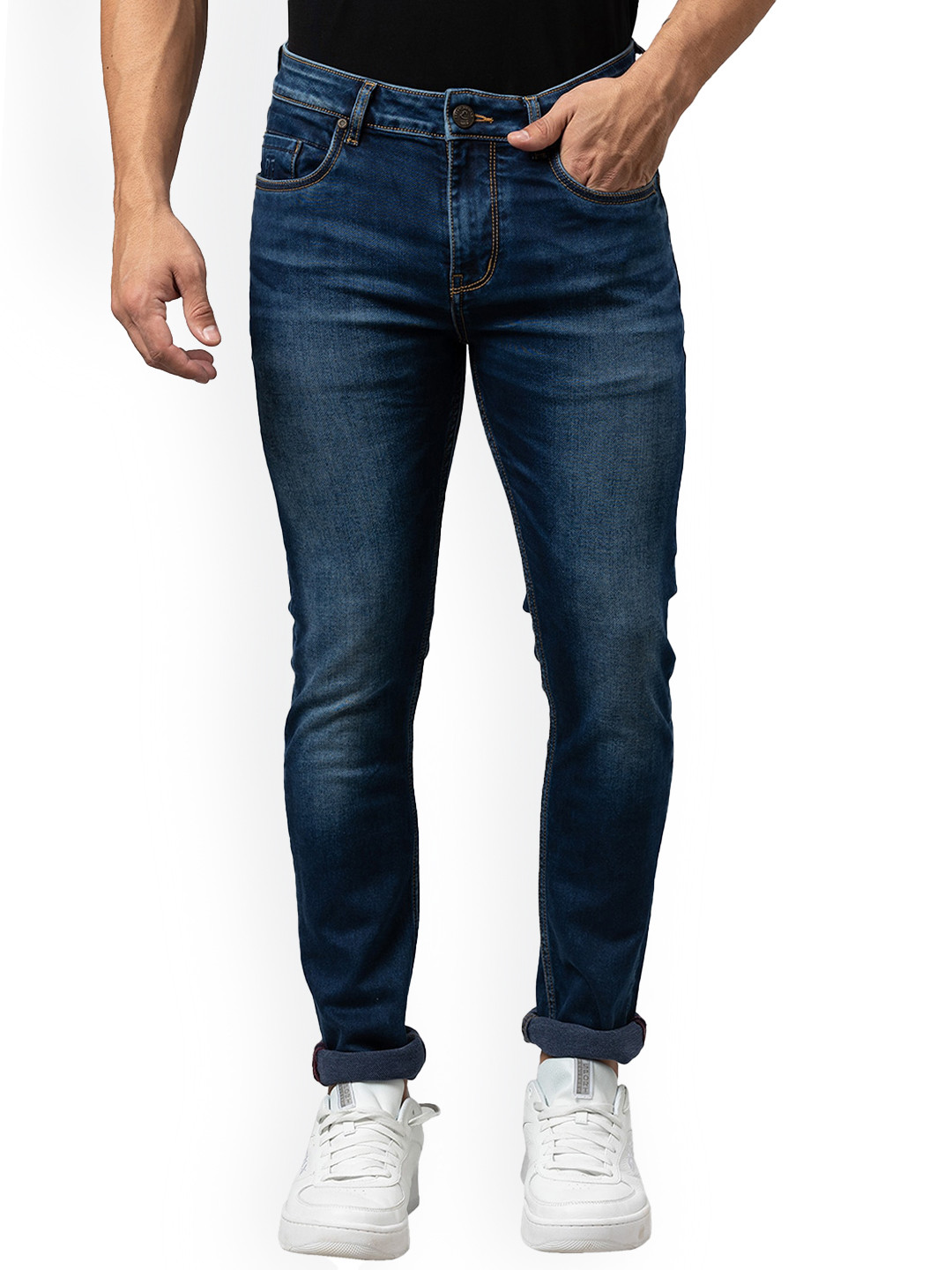 Being Human Men Slim Fit Mid-Rise Shade Light Fade Clean Look Jeans