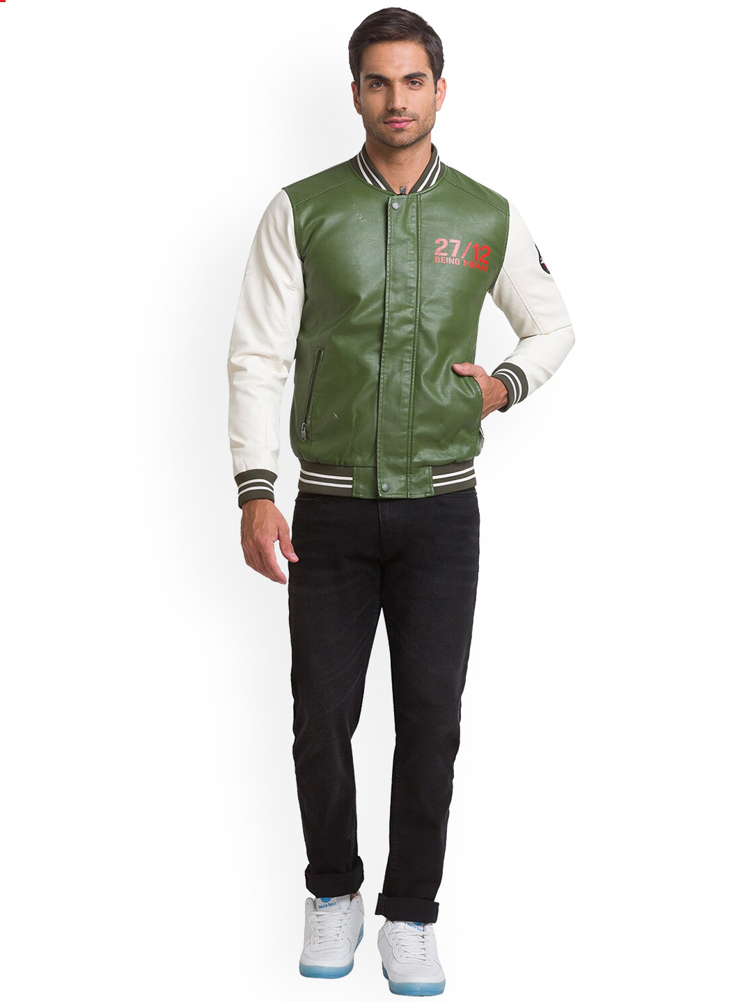 Being Human Colourblocked Stand Collar Bomber Jackets