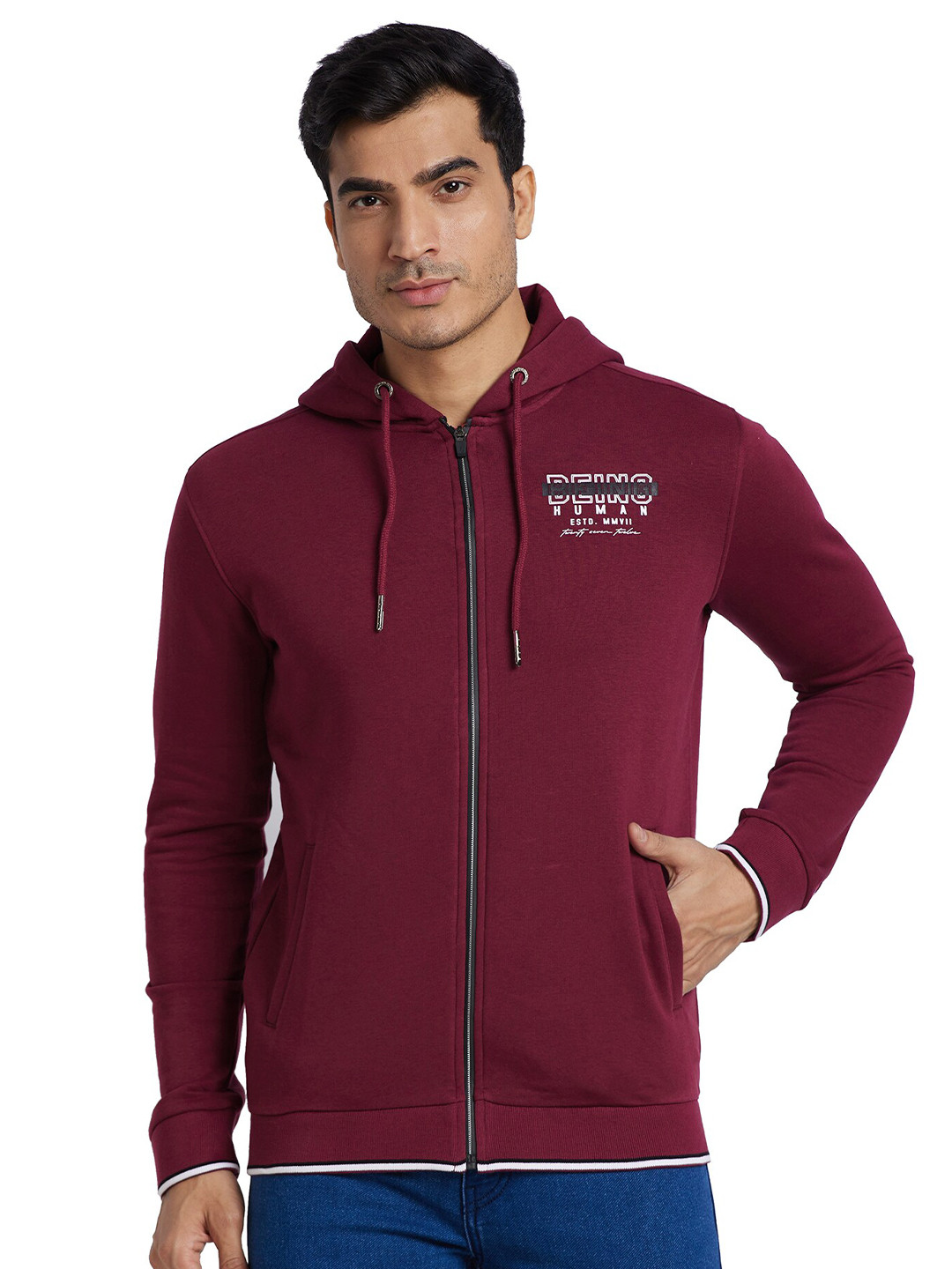 Being Human Hooded Front Open Sweatshirt