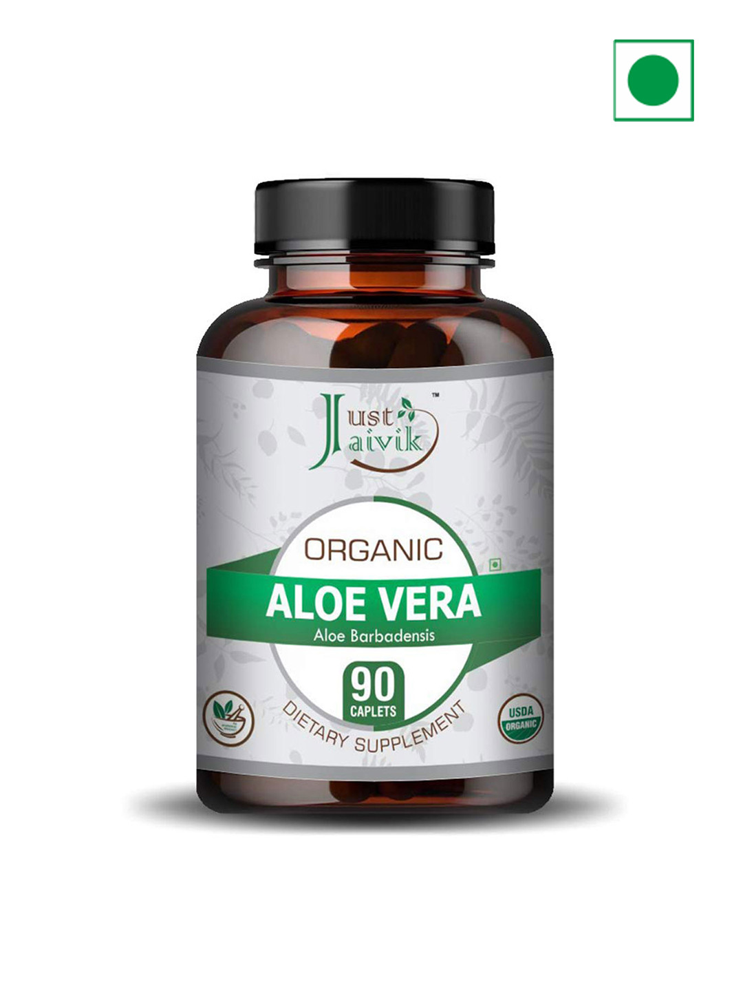 Just Jaivik Organic Aloe Vera Dietary Supplements - 90 Tablets
