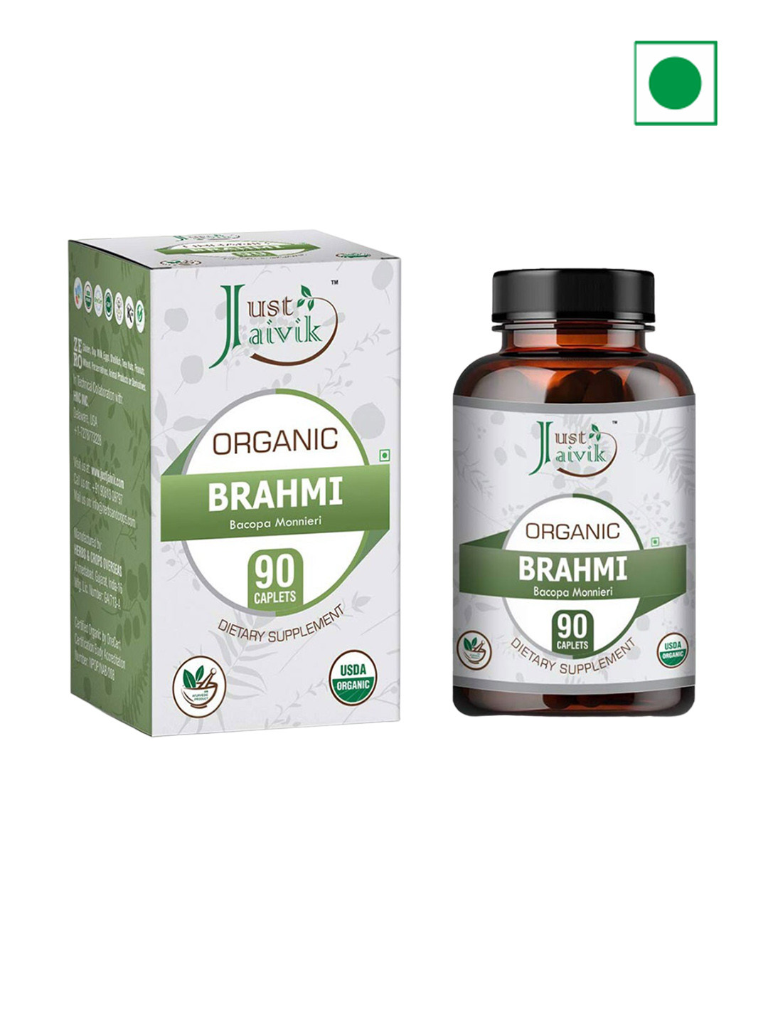 Just Jaivik Organic Brahmi Tablets - 90Nos