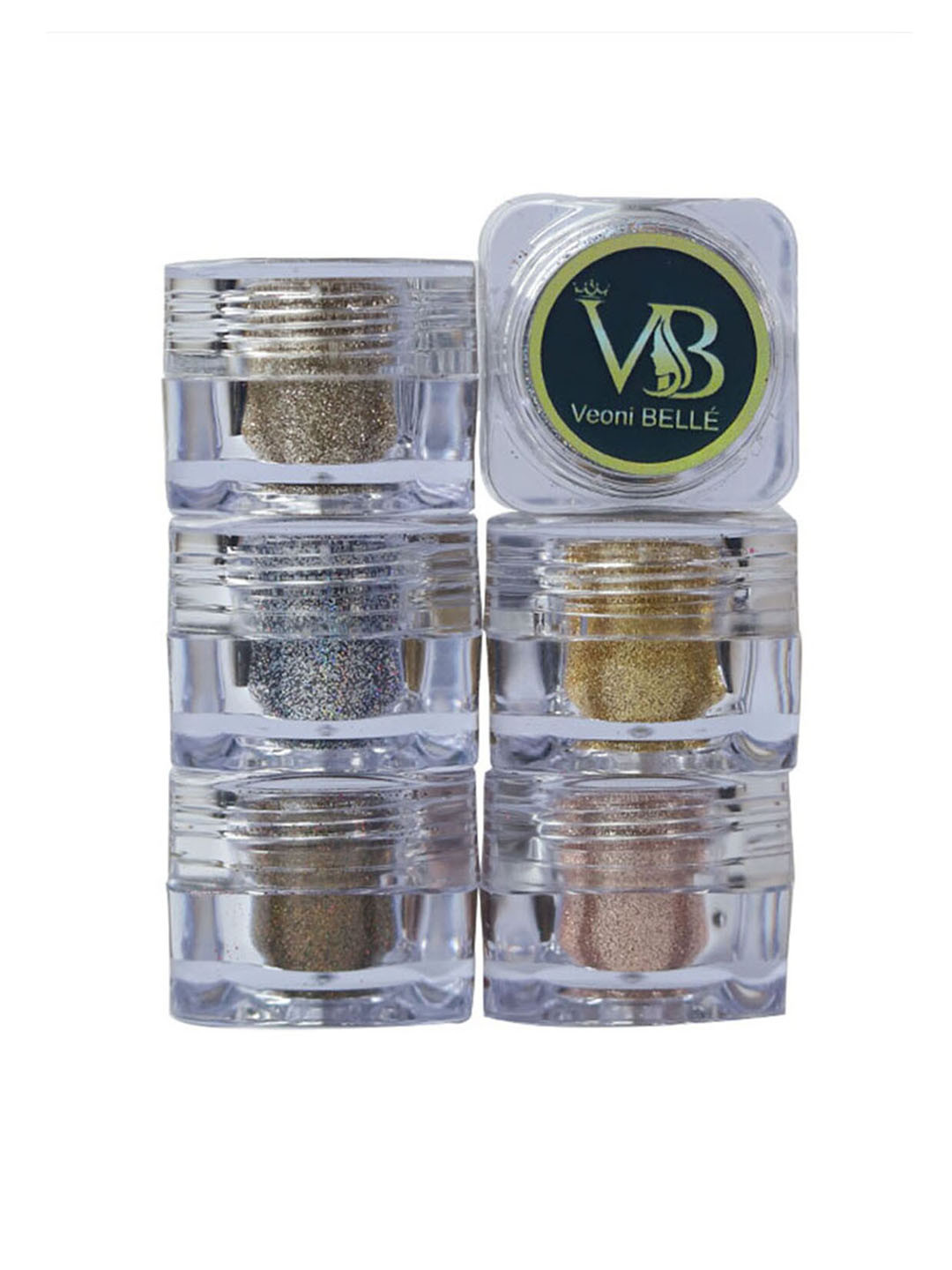 Veoni BELLE Set of 6 Power Shimmer Illuminator Eyeshadow Glitter - Light Shade