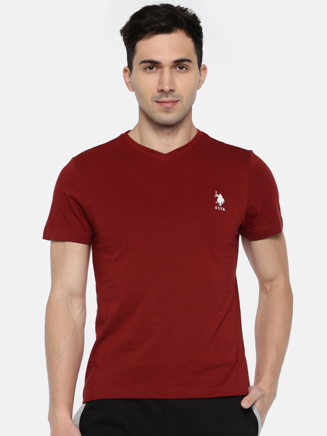 Buy U.S. Polo Assn. Maroon Solid Lounge 