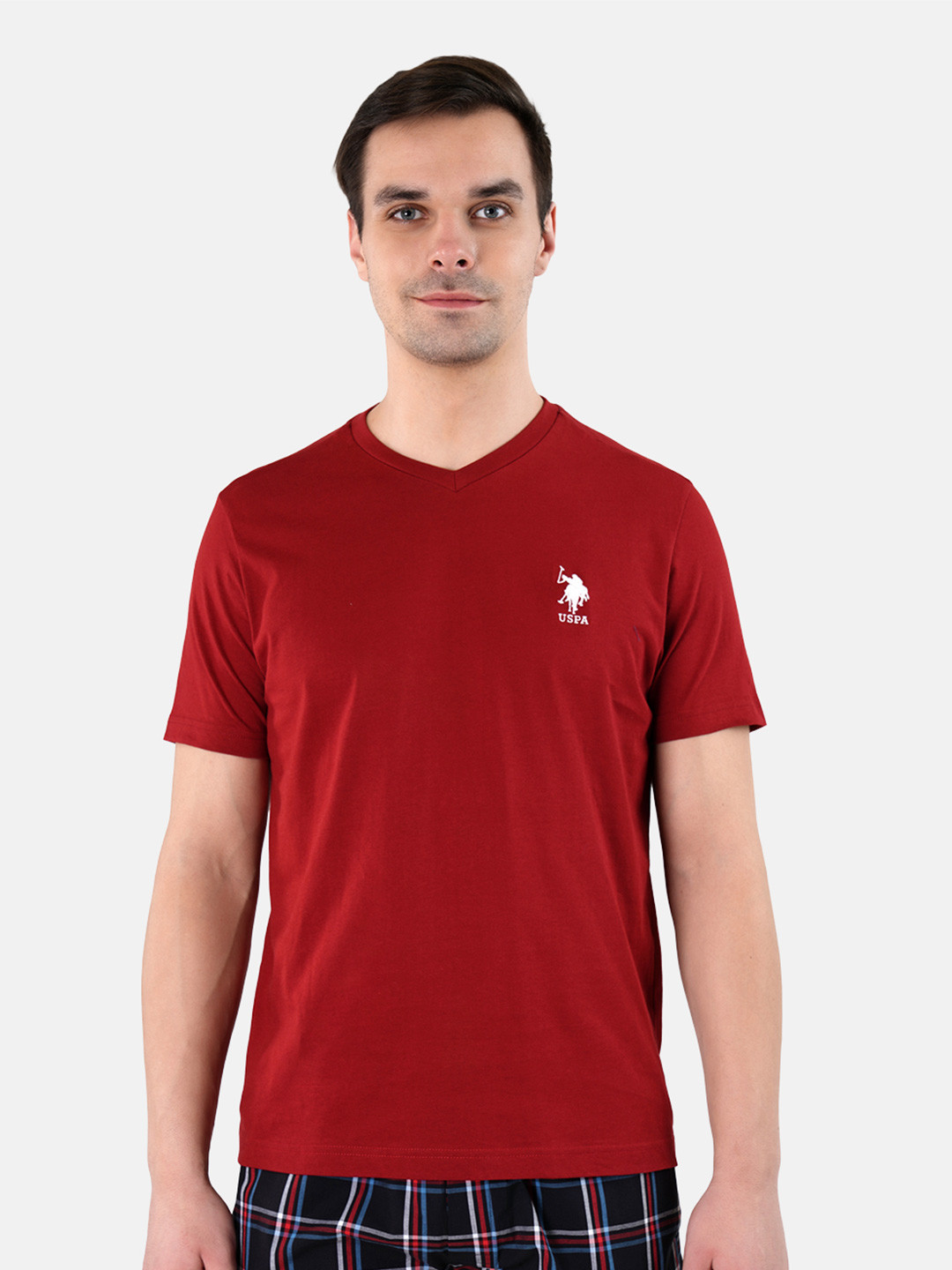 U.S. Polo Assn. Maroon Solid Lounge T-Shirt