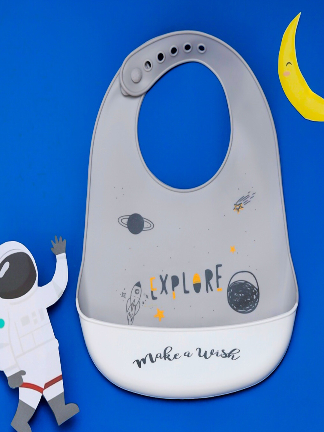 Yellow Bee Boys Printed Bib With Crumb Catcher