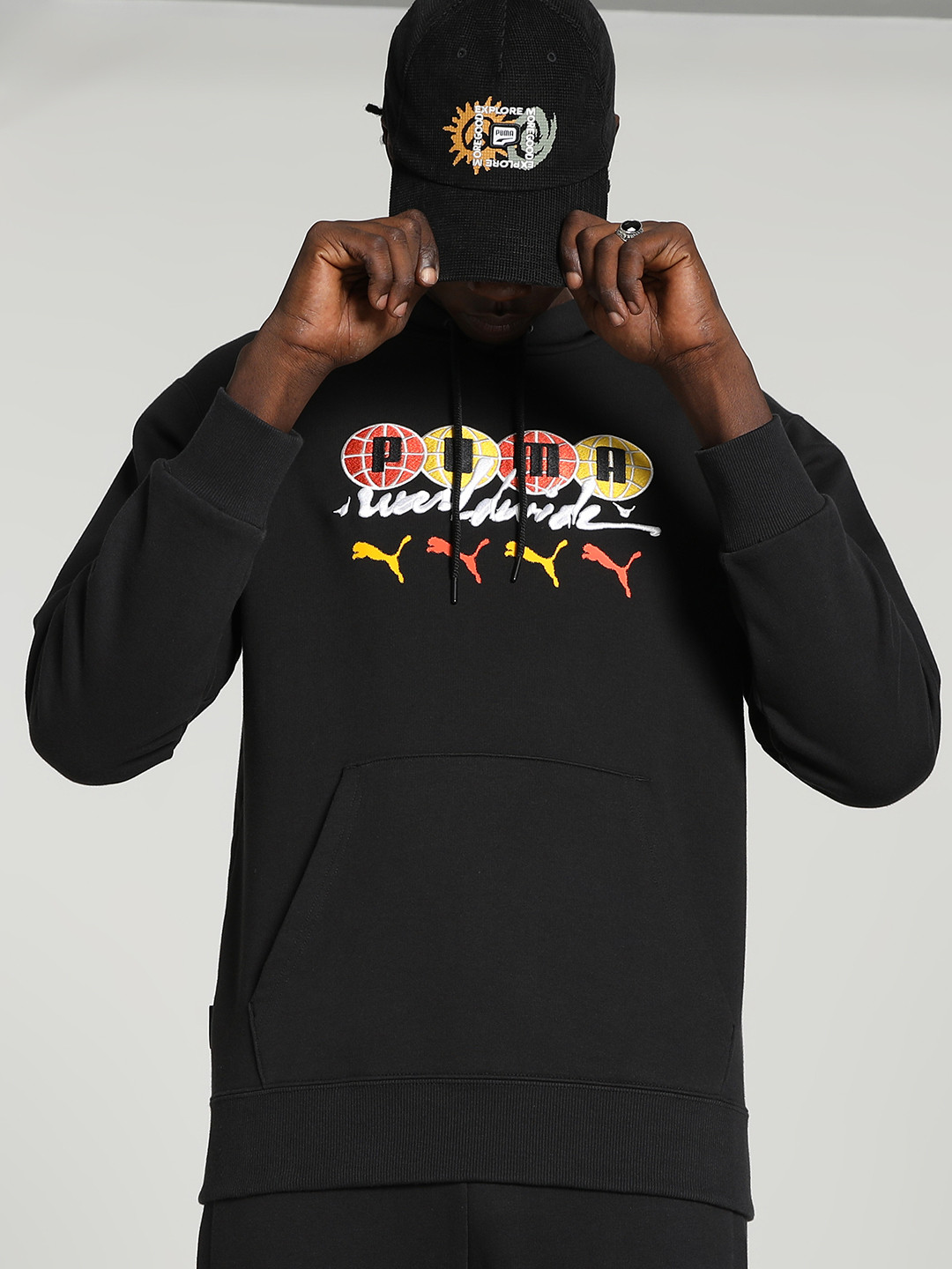 Puma x Wordwide Pure Cotton Brand Logo Printed Hooded Sweatshirt