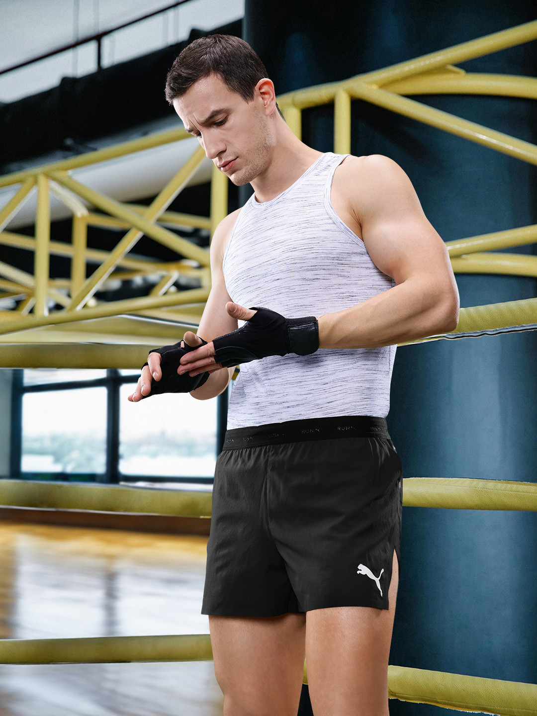 Puma Men dryCELL Ultraweave High-Rise Running Shorts With Inner Briefs